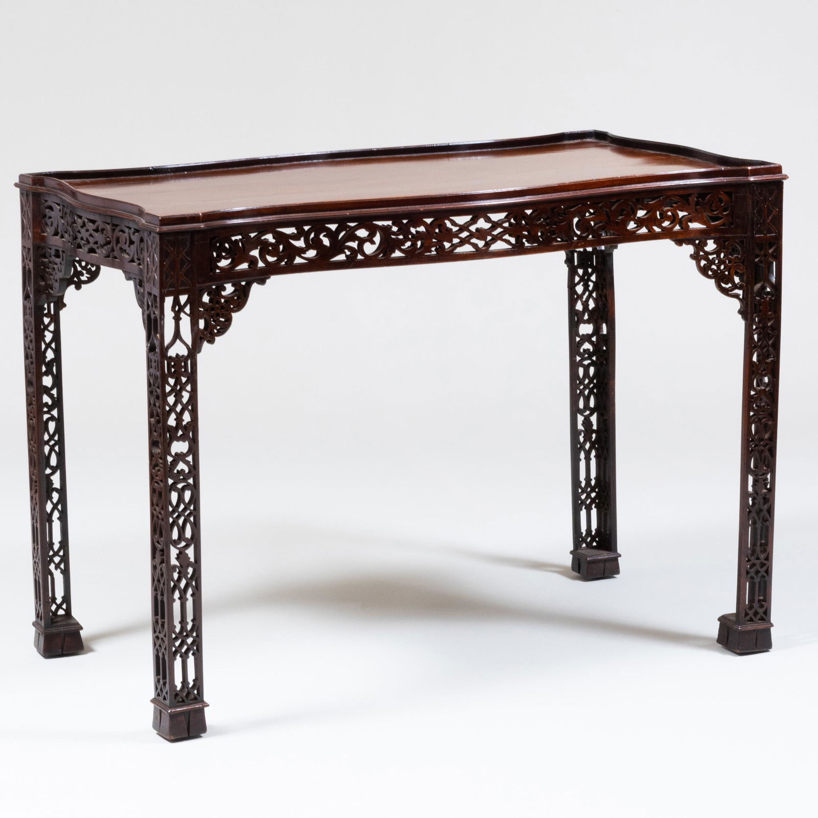 George III Style Carved Mahogany Silver Table, in the Neo-Gothic Taste (1 of 11)