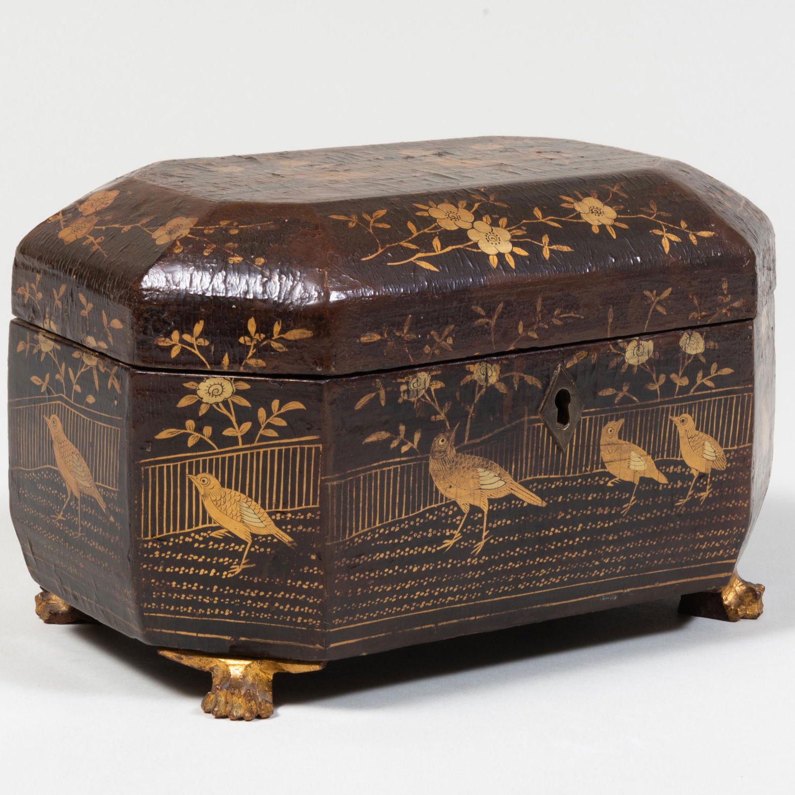 Chinese Export Lacquer Tea Caddy (1 of 10)