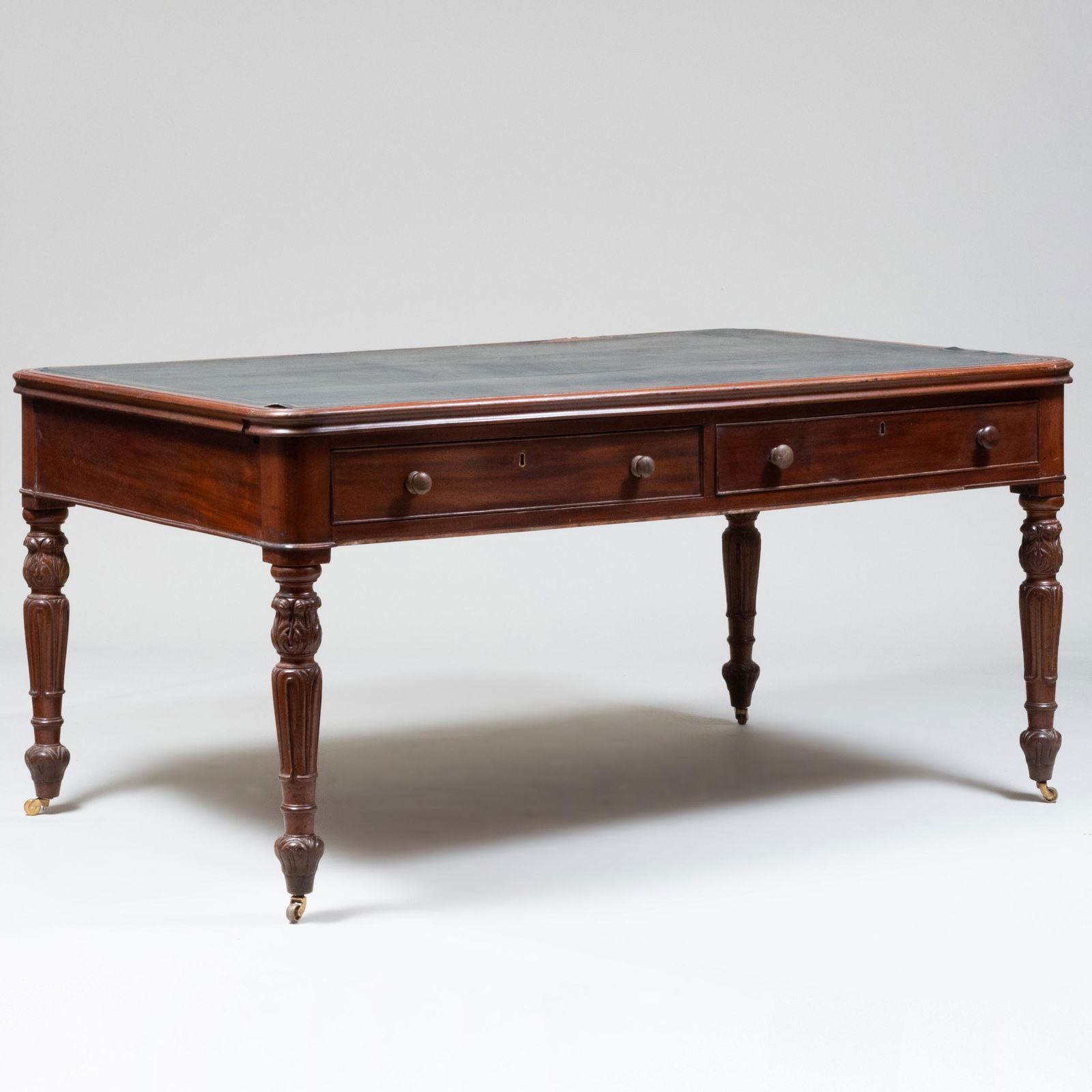 Victorian Mahogany and Leather Writing Table (1 of 14)