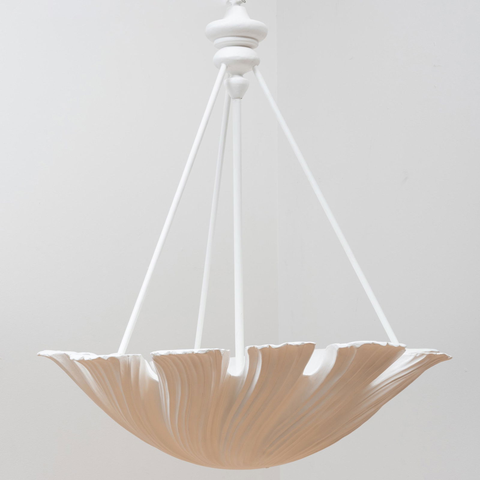 Two Similar Modern Painted Fiberglass Three-Light Ceiling Fixtures (1 of 13)