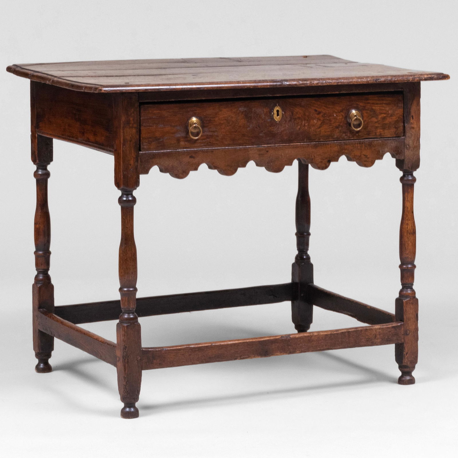 Charles II Rustic Oak and Elm Side Table (1 of 9)