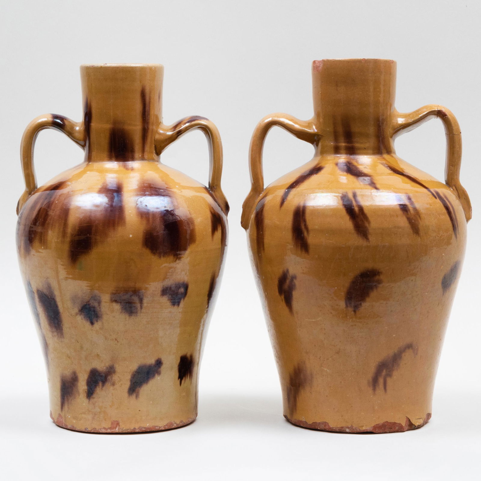 Pair of Speckle Glazed Earthenware Vases, Possibly English (1 of 16)