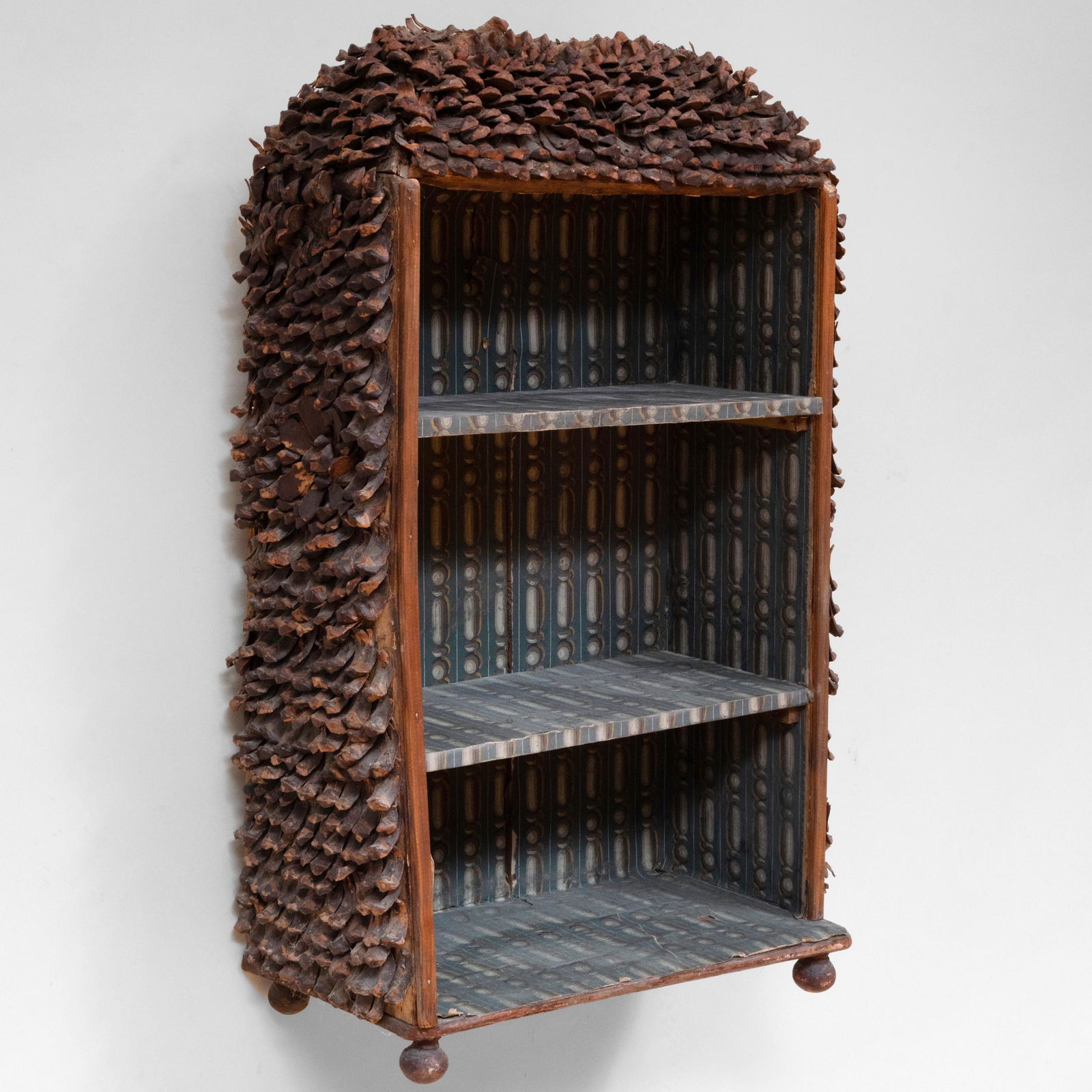 Rustic Pine and Pine Cone Scale Applied Hanging Shelf (1 of 7)