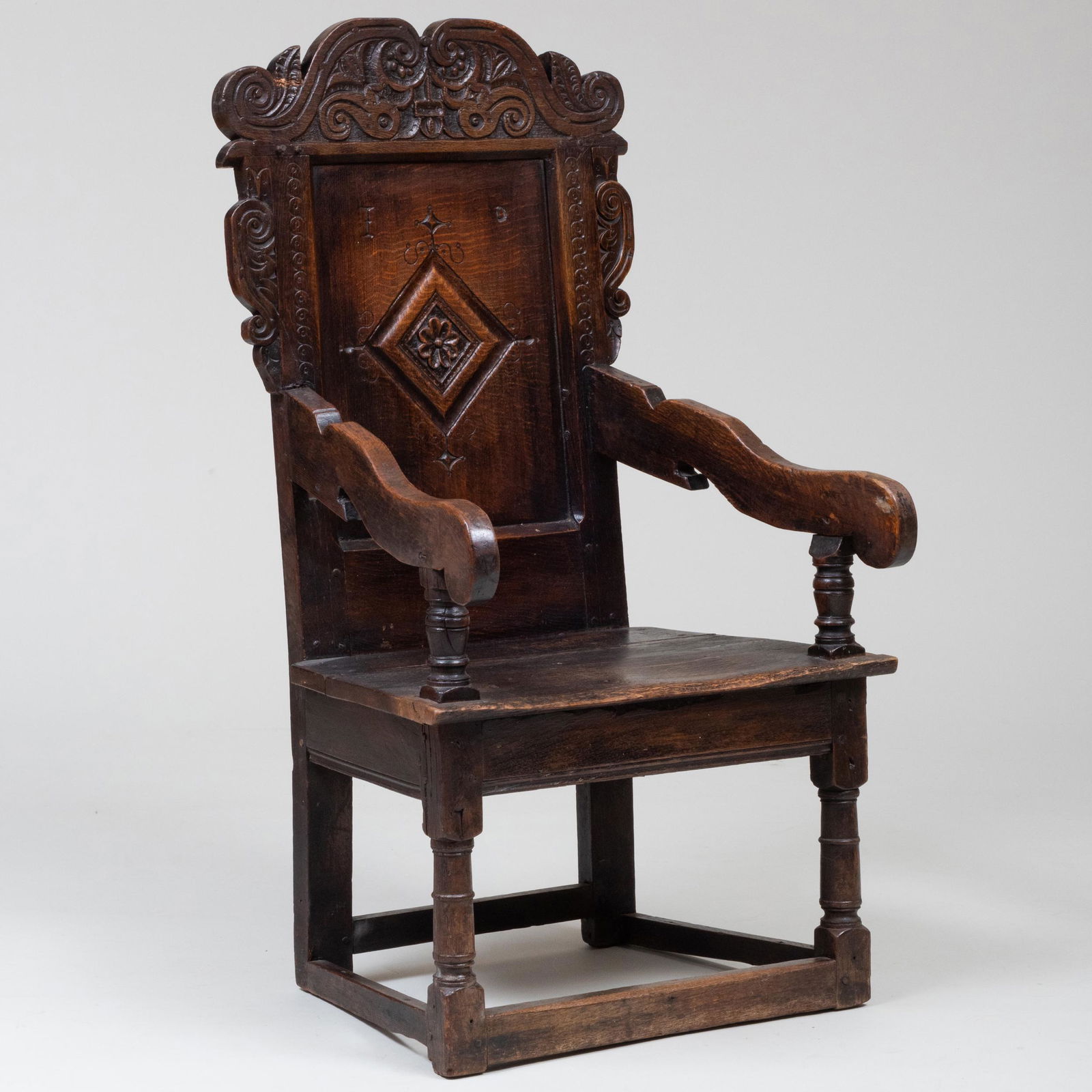 Charles II Style Carved Oak Armchair (1 of 12)