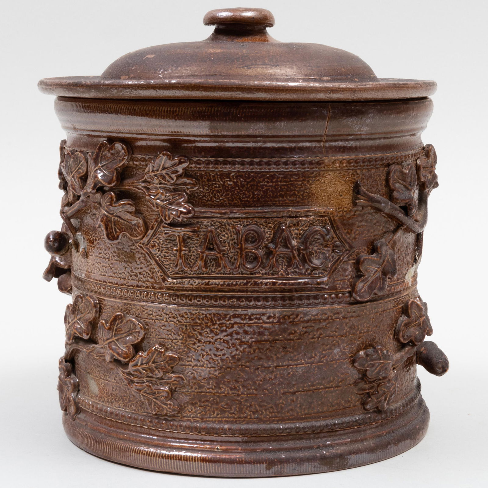 Salt Glazed Earthenware Tobacco Jar and Cover (1 of 10)