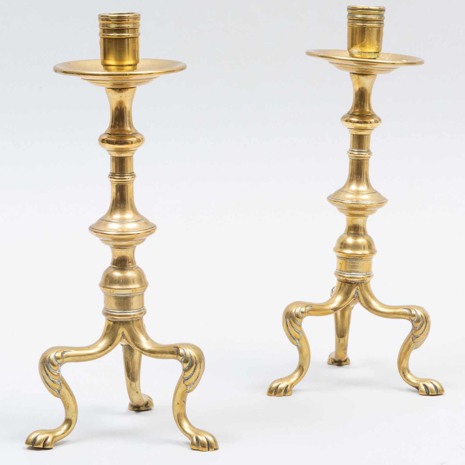Pair of Continental Brass Candlesticks (1 of 11)
