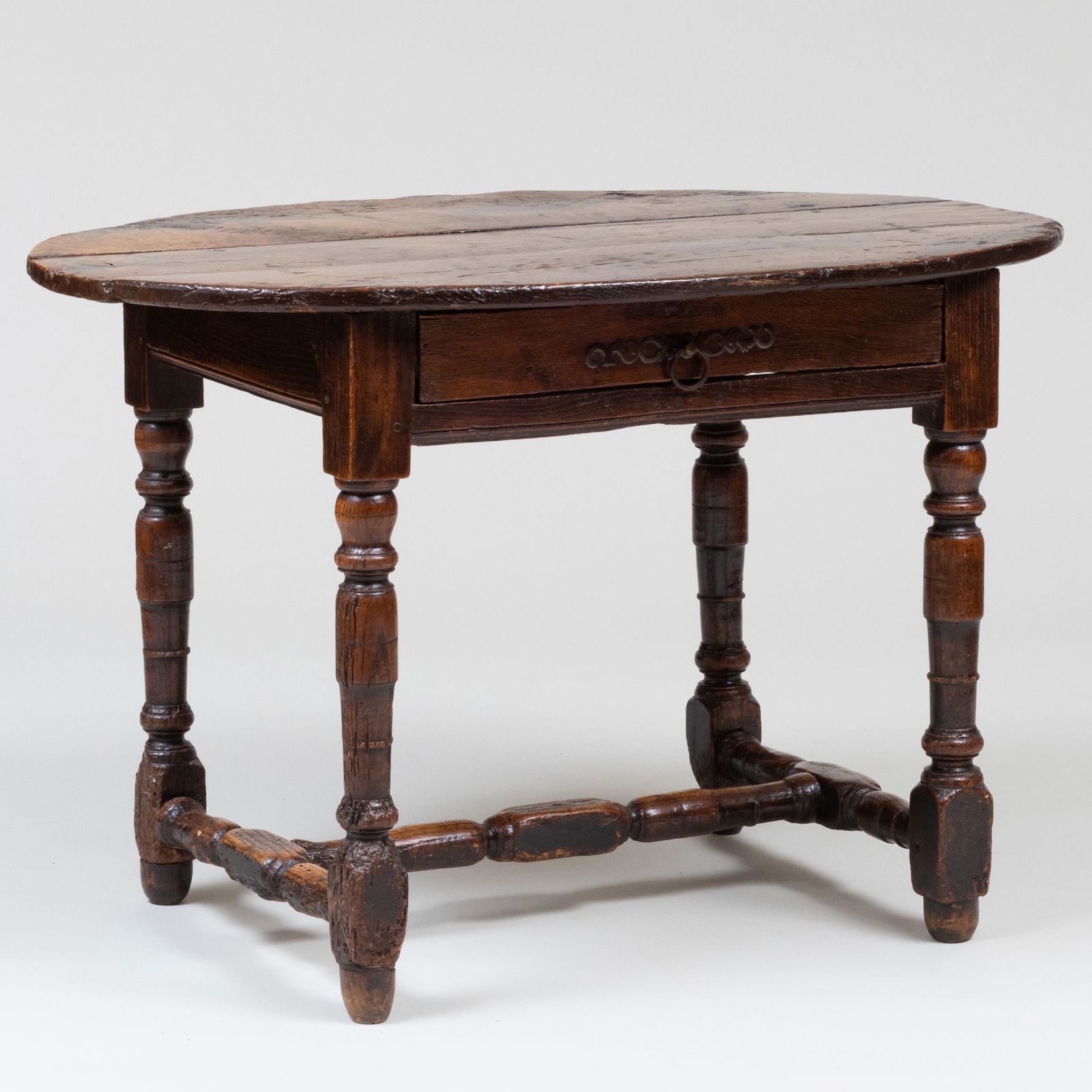 Charles II Rustic Oak Oval Top Table, Possibly Continental (1 of 11)