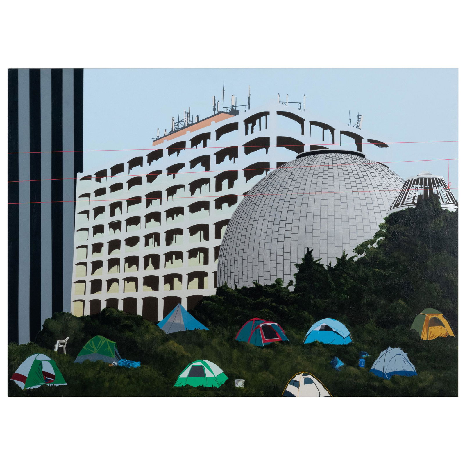 Dean Monogenis (b. 1973): Commune Edition: Dean Monogenis (b. 1973): Commune Edition Acrylic on wood, 2009, signed 'Dean Monogenis', titled and dated on the reverse, with label from Walter Maciel Gallery, Los Angeles. 30 x 41 in., unframed