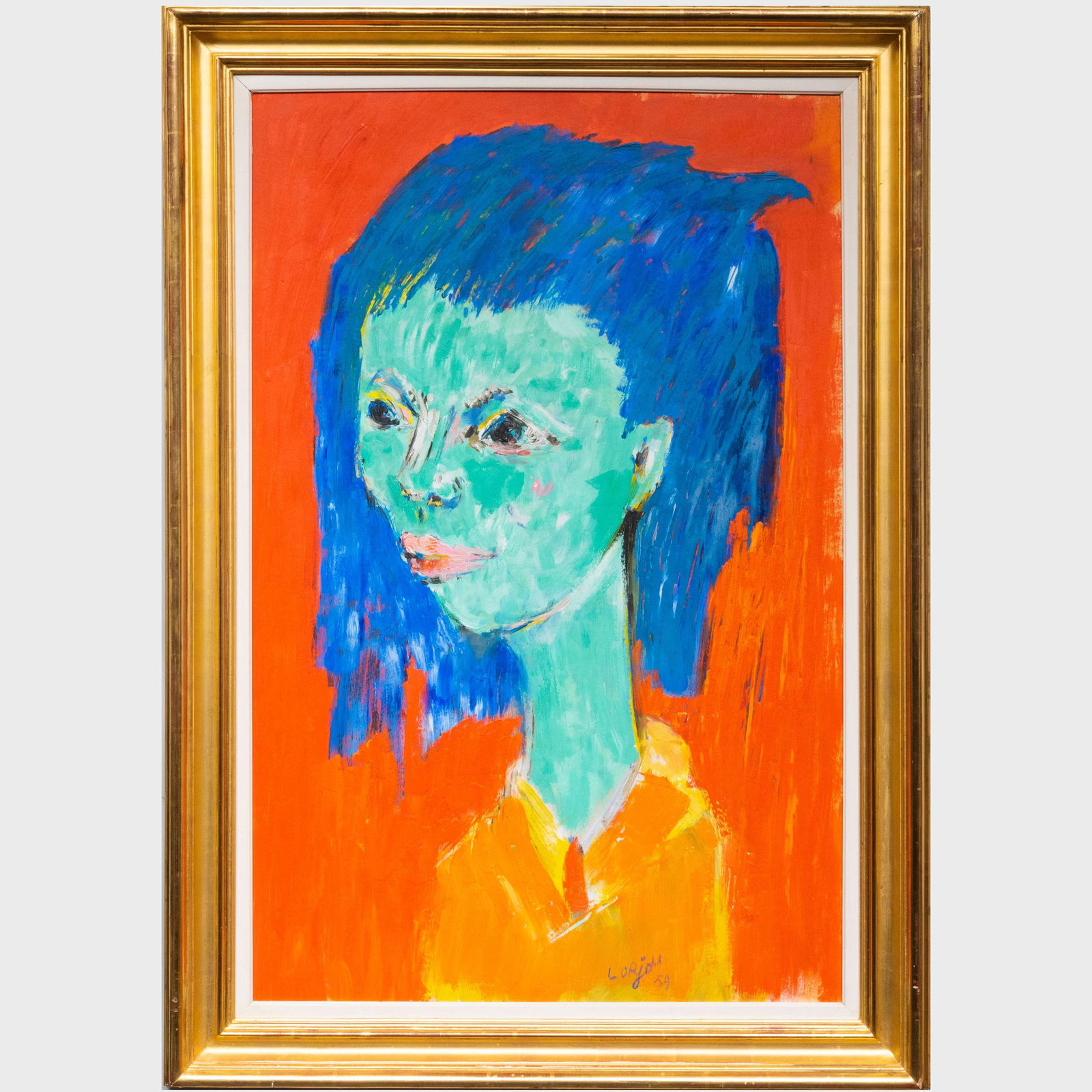 Bernard Lorjou (1908-1986): Portrait of a Woman with Blue Hair (1 of 4)