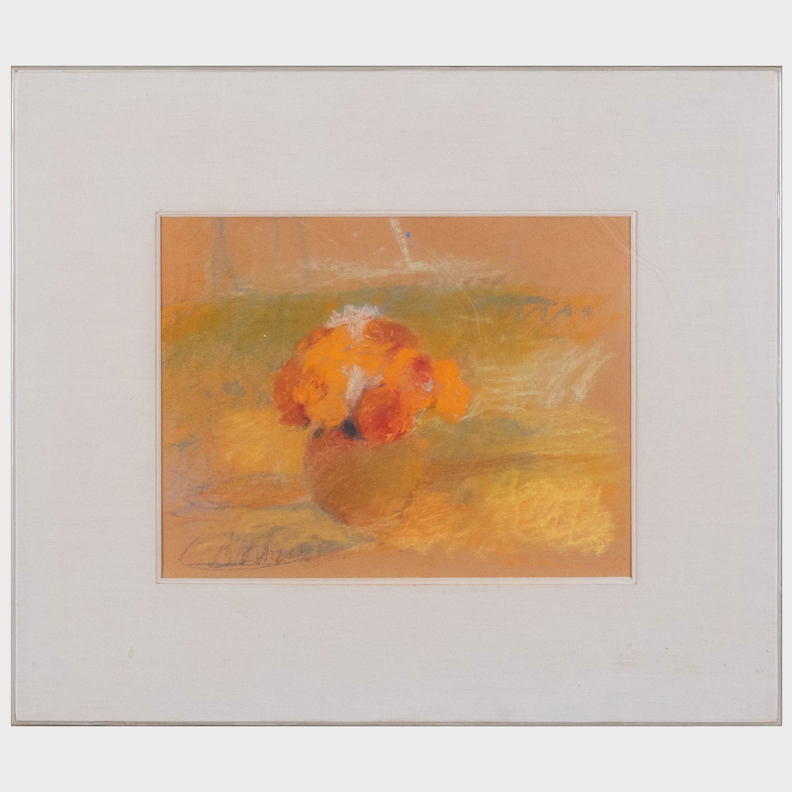 Wolf Kahn (1927-2020): Vase of Flowers: Wolf Kahn (1927-2020): Vase of Flowers Pastel on beige paper, 1966, signed 'W Kahn' and dated lower right. 9 x 12 in. (sheet), 16 x 18 1/2 in. (frame). The artist. Property from the Estate of Ernest K