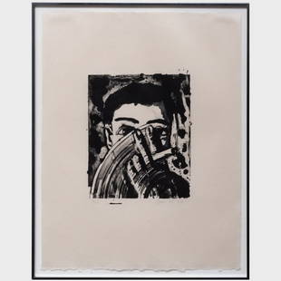 Aaron Fink (b. 1955): Large Head; Coffee Drinker; Smoker; Martini Drinker; Small Smoker; and Large: Aaron Fink (b. 1955): Large Head; Coffee Drinker; Smoker; Martini Drinker; Small Smoker; and Large Head Five etchings in black on wove paper, 1984-85, all signed, dated and numbered 1/35 in pencil, an