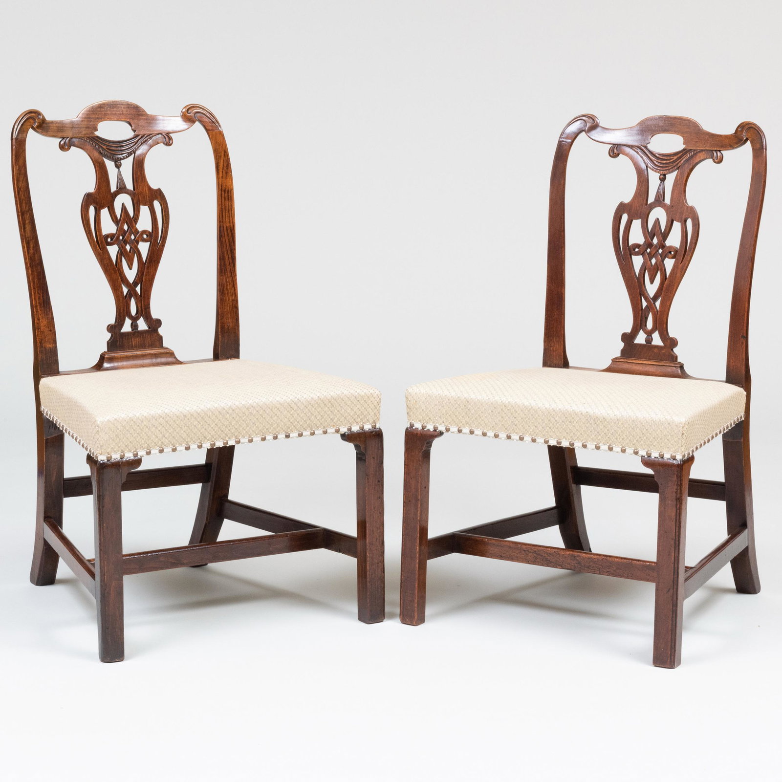 Matched Pair of George III Style Mahogany Side Chairs, possibly Scottish (1 of 8)