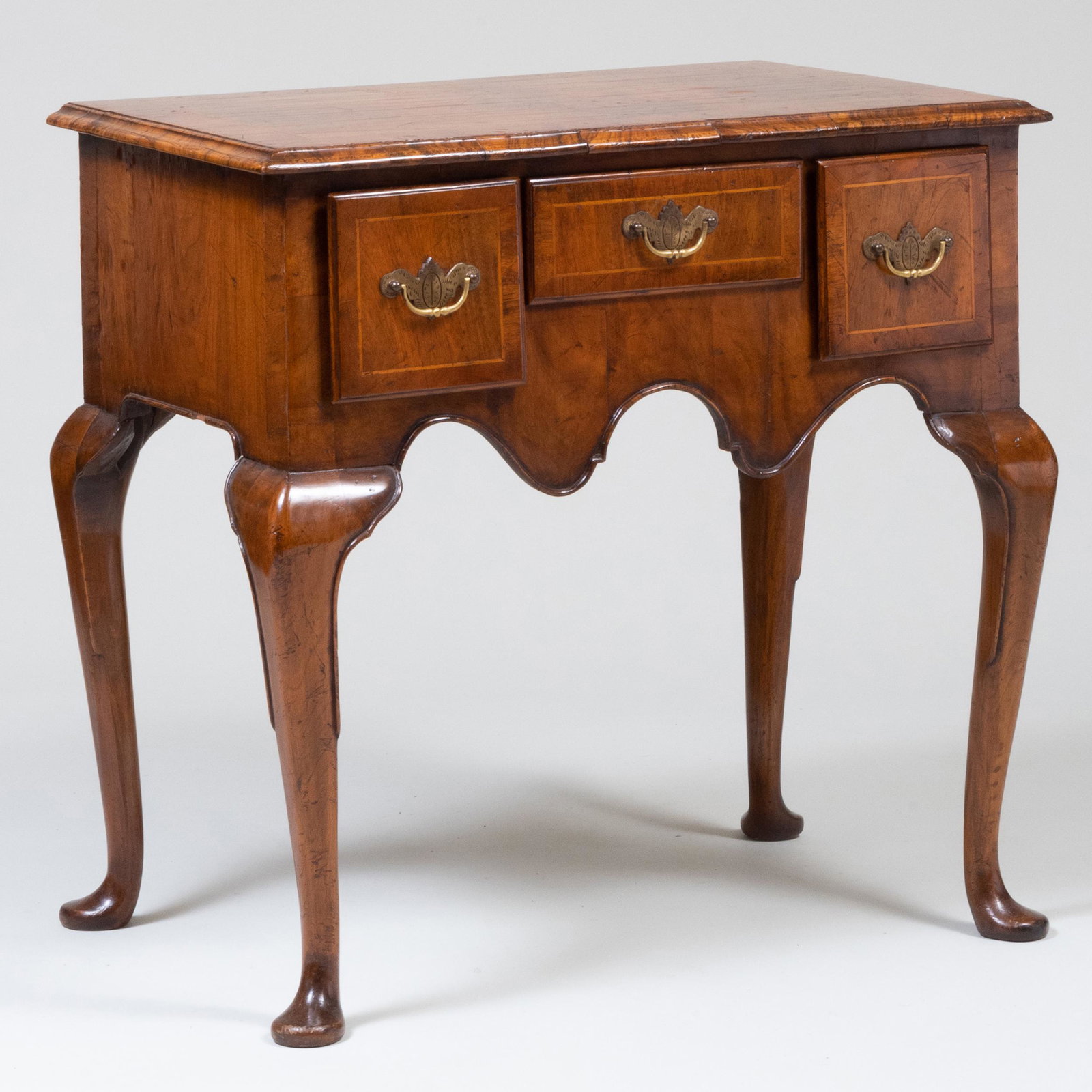 Queen Anne Style Inlaid Walnut Dressing Table (1 of 7)