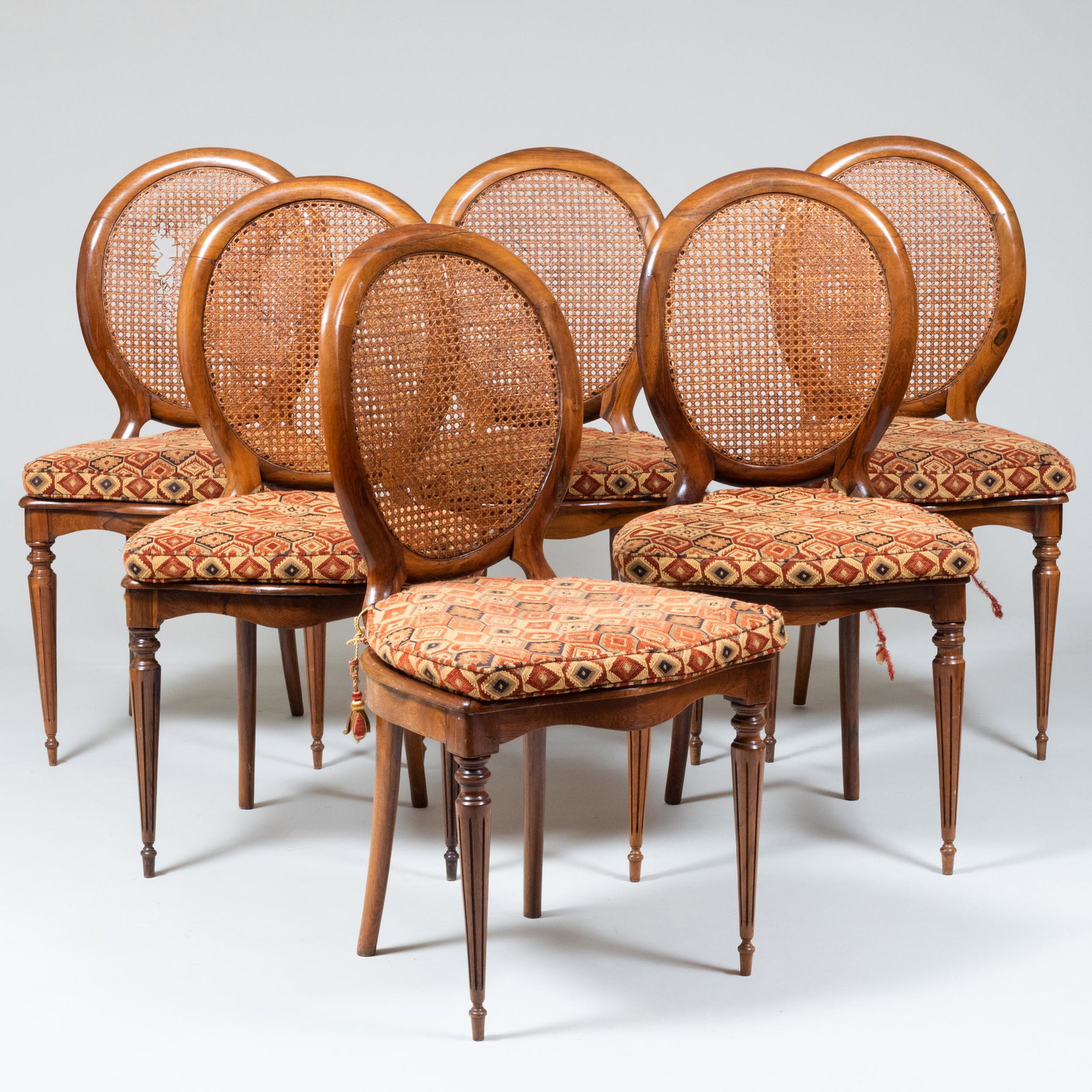 Set of Six Brazilian Louis XVI Style Jacaranda Caned Side Chairs (1 of 11)