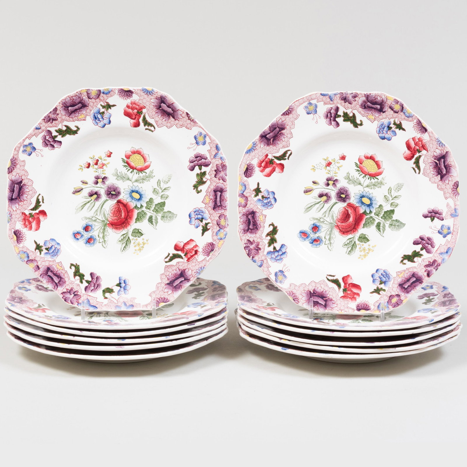 Set of Twelve Copeland Spode Transfer Printed Dessert Plates (1 of 6)