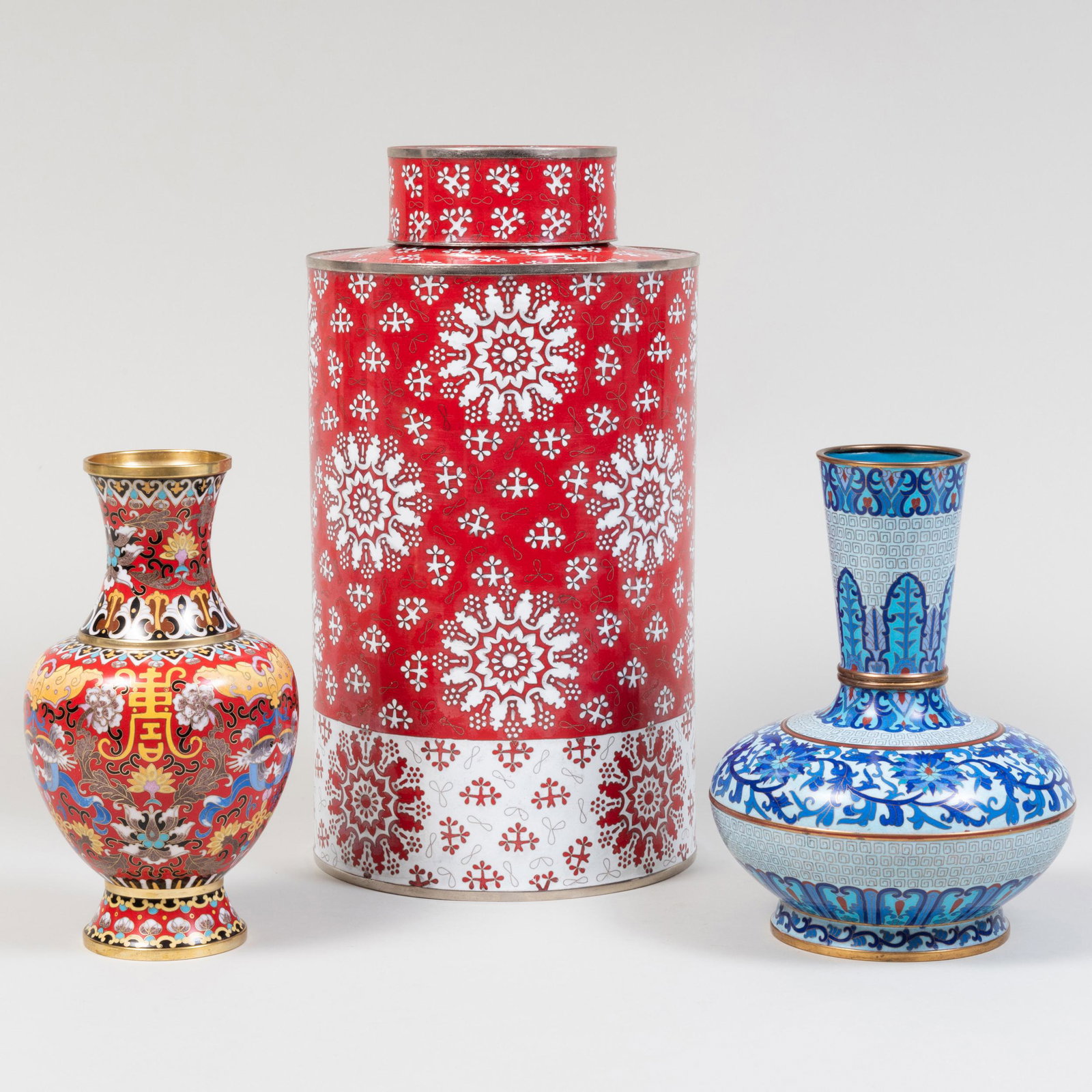 Three Chinese Cloisonne Vessels (1 of 18)
