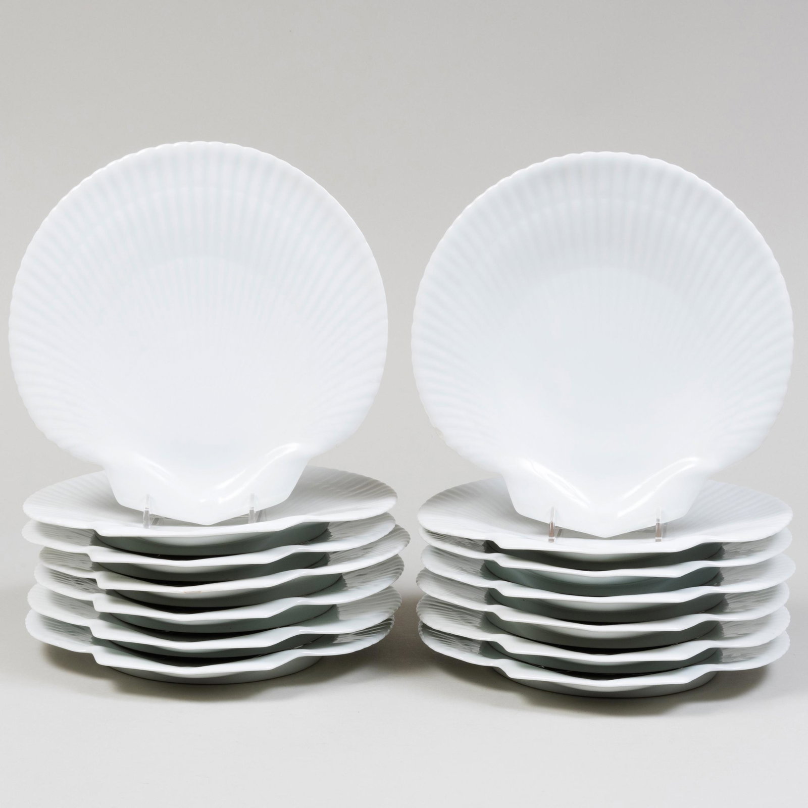 Set of Fourteen Limoges Porcelain Shell Form Plates (1 of 4)
