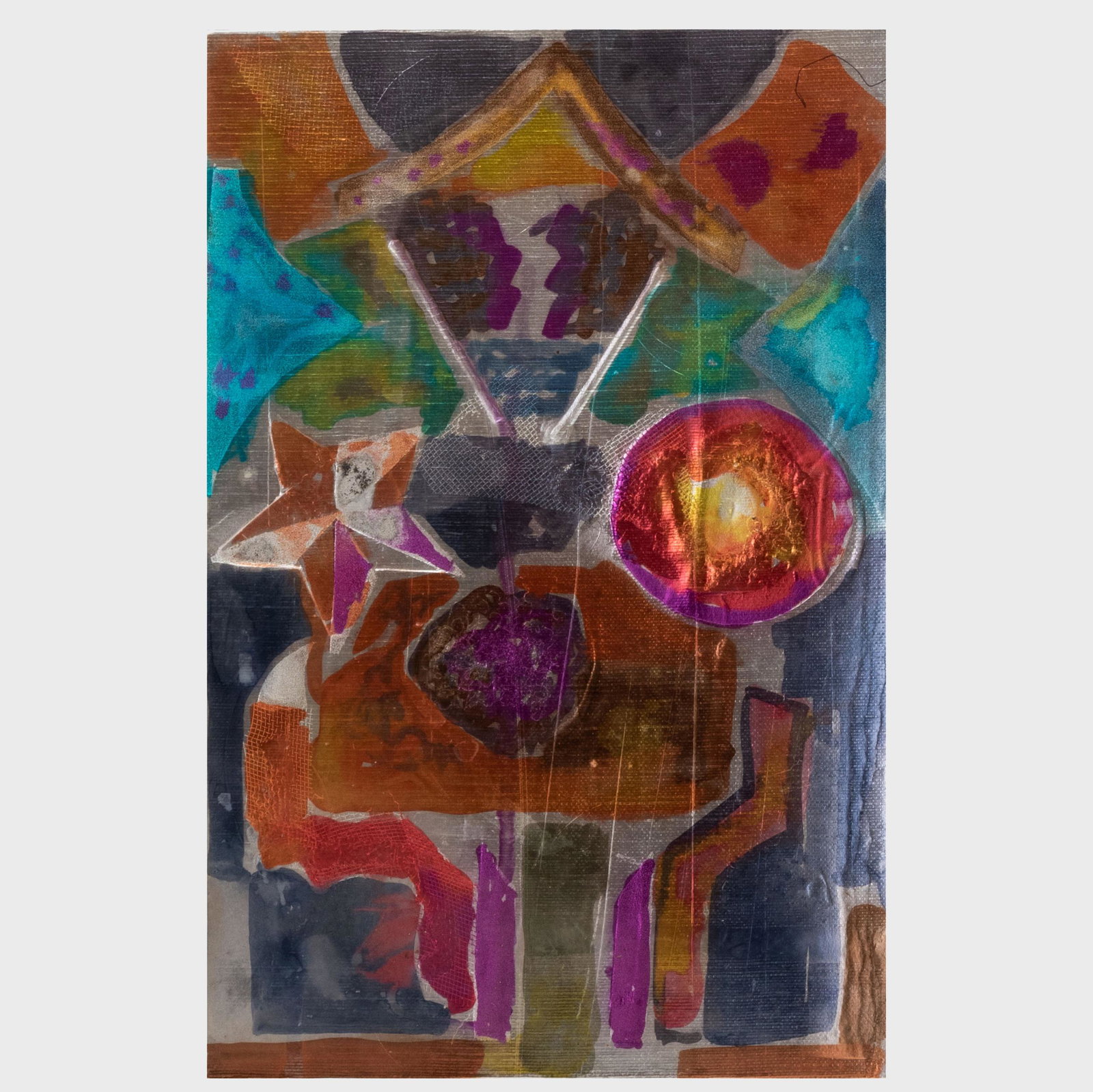 Don Nice (1932-2019): Untitled: Don Nice (1932-2019): Untitled Colored metal, unmarked. 14 1/2 x 9 1/2 in. 