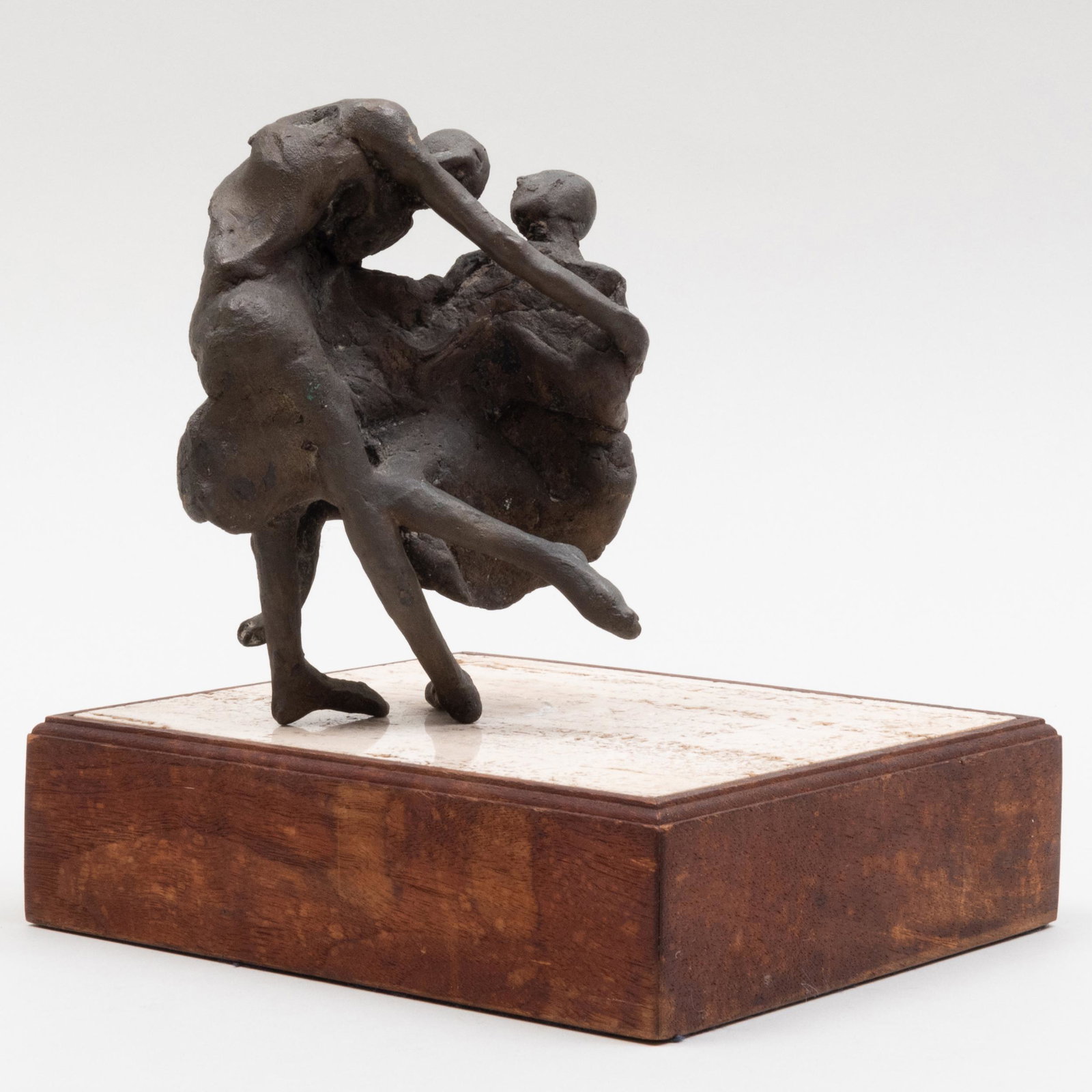 Jack Zajak (b. 1929): Metamorphosis No. 10: Jack Zajak (b. 1929): Metamorphosis No. 10 Bronze, signed 'Zajak' on the back. titled on the underside, on a travertine and wood base. 6 3/4 in. (height without base). The Downtown Gallery, NY.