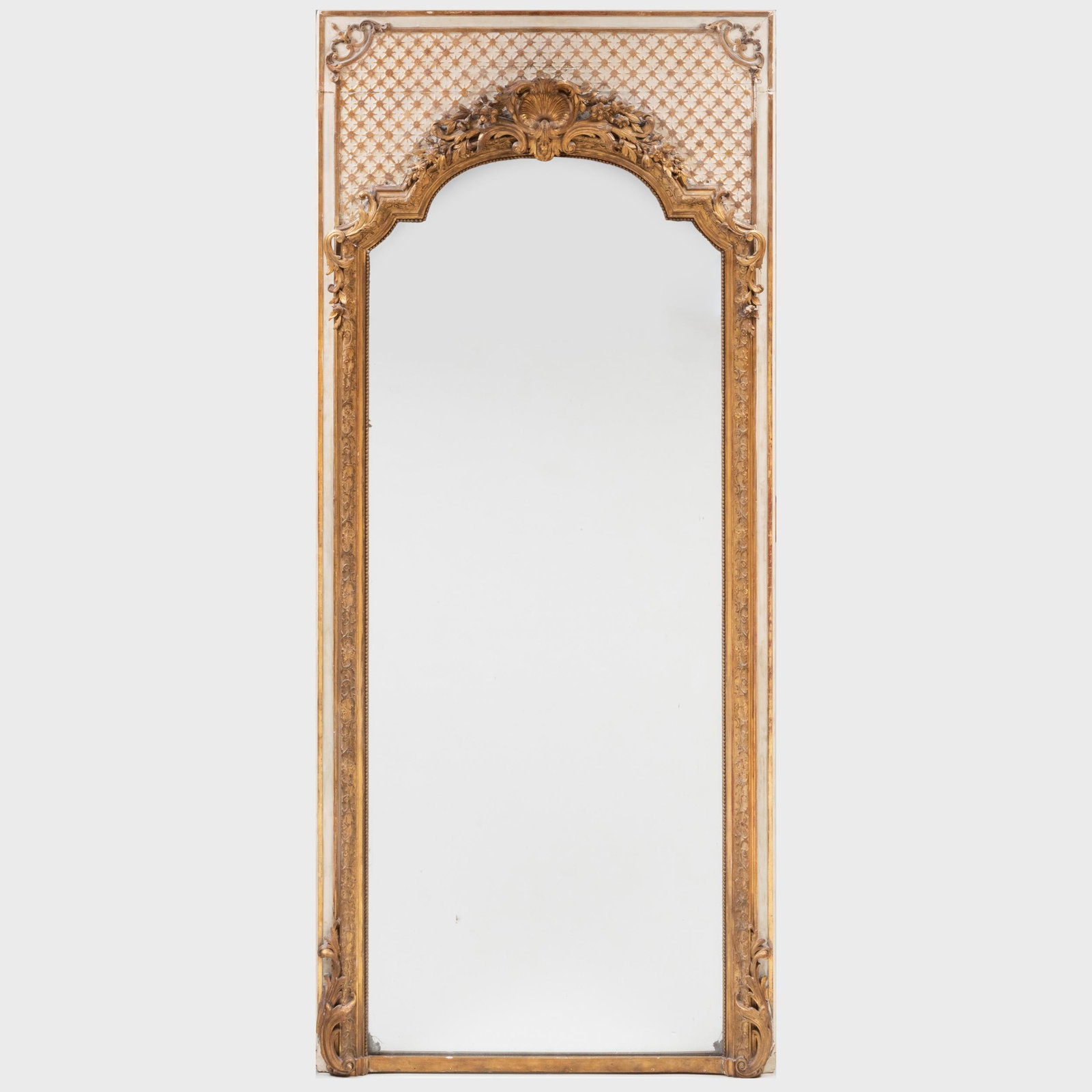 Large Régence Style Painted and Parcel-Gilt Mirror (1 of 6)