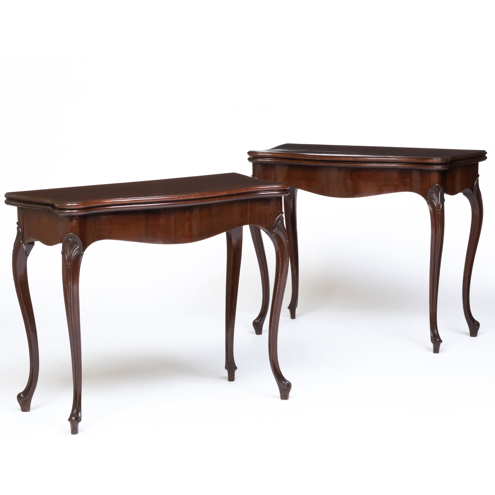 Pair of George III Mahogany Games Tables (1 of 17)