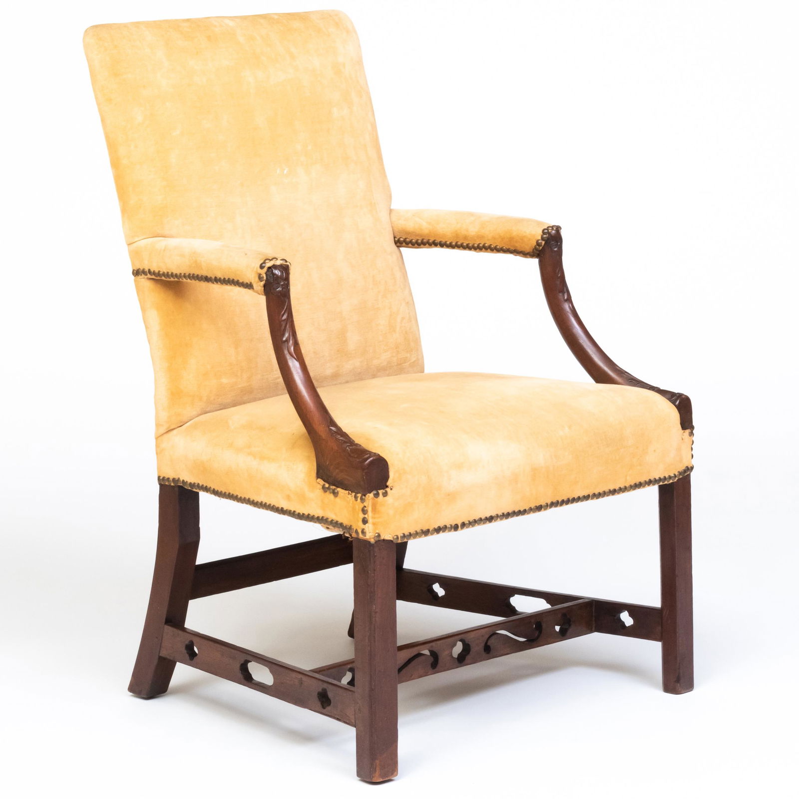 George III Carved Mahogany Library Armchair (1 of 13)