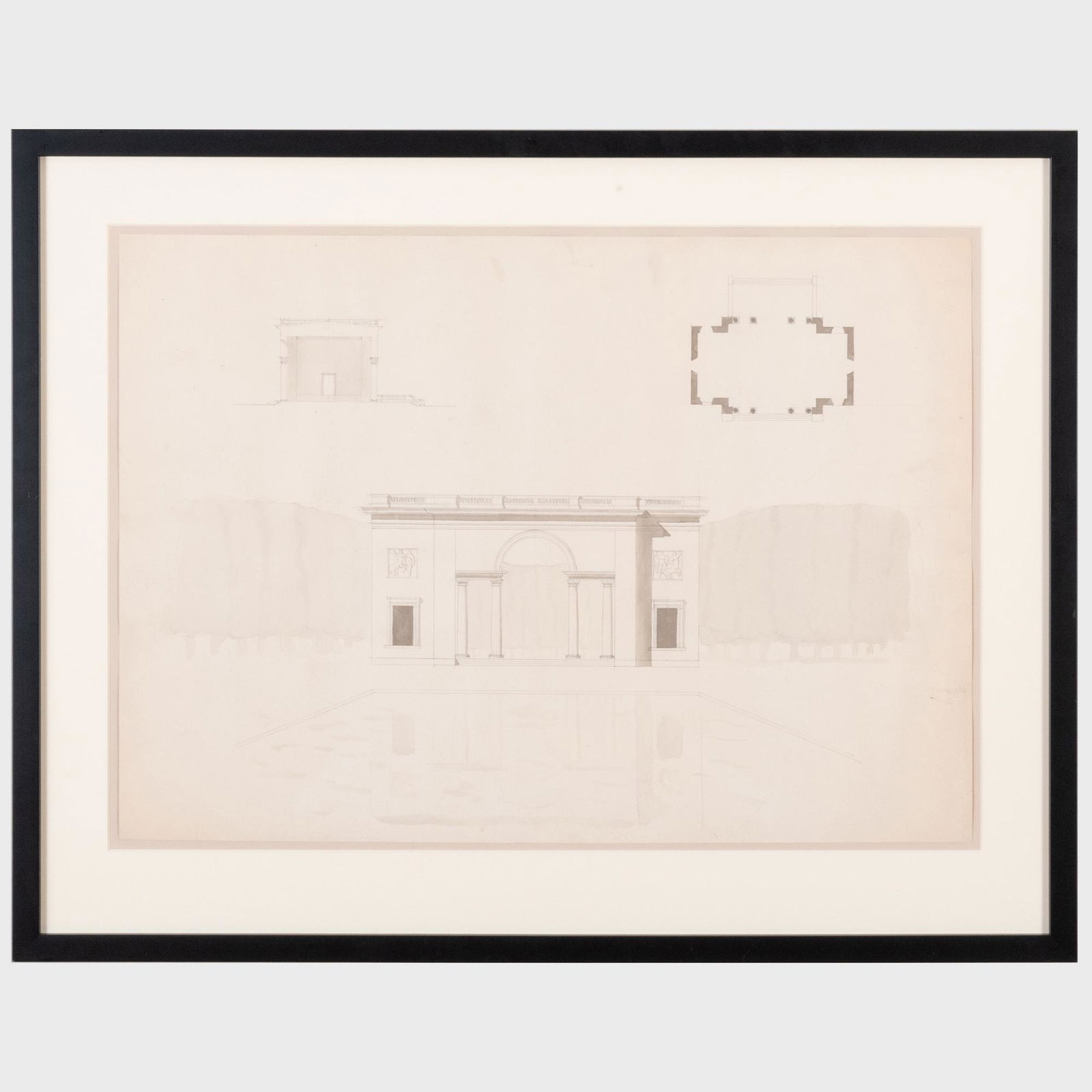 French School:  Architectural Designs: A Group of Three (1 of 9)