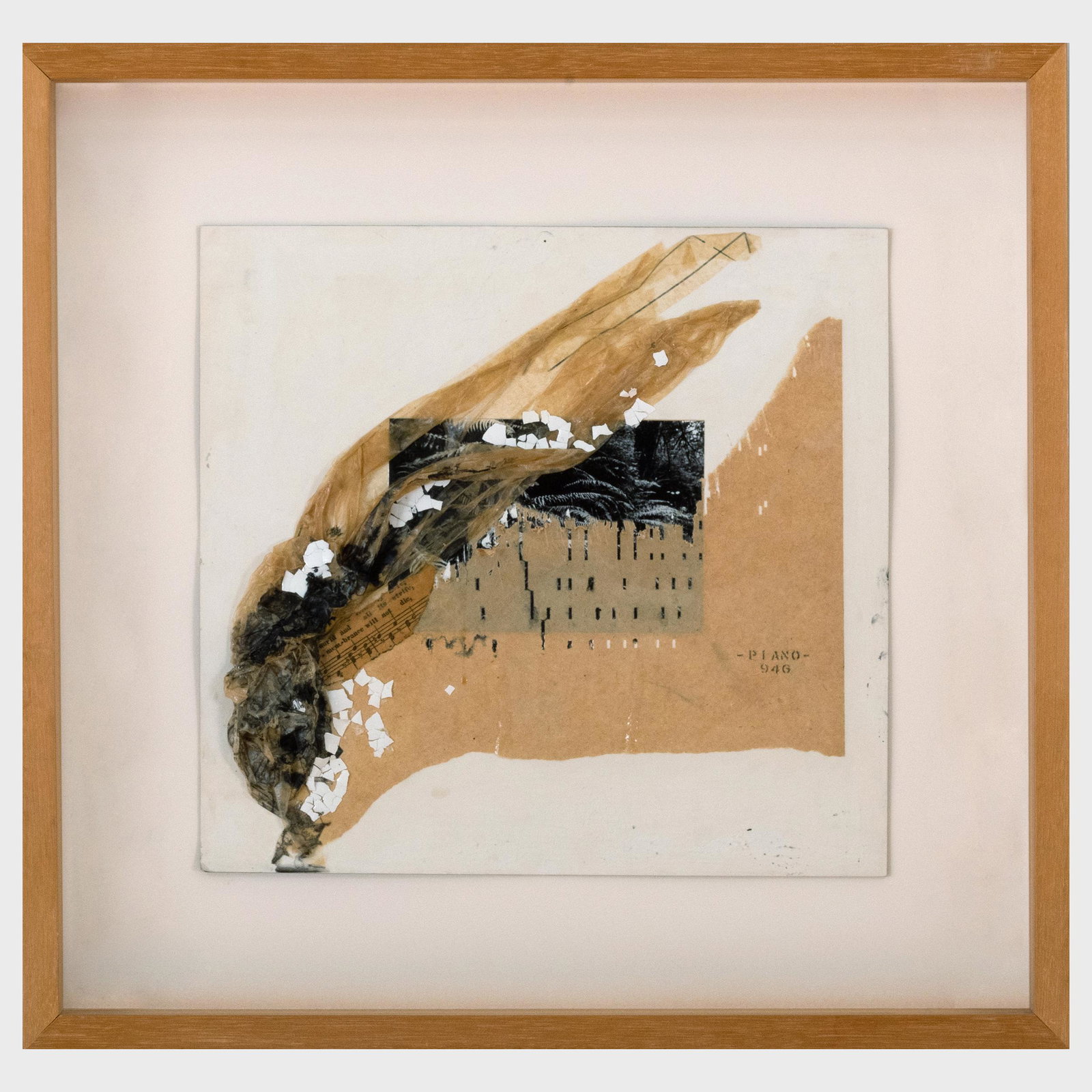 20th Century School: Untitled: 20th Century School: Untitled Mixed media collage, unsigned. 13 x 14 in. (sheet), 20 1/4 x 21 1/4 in. (frame).