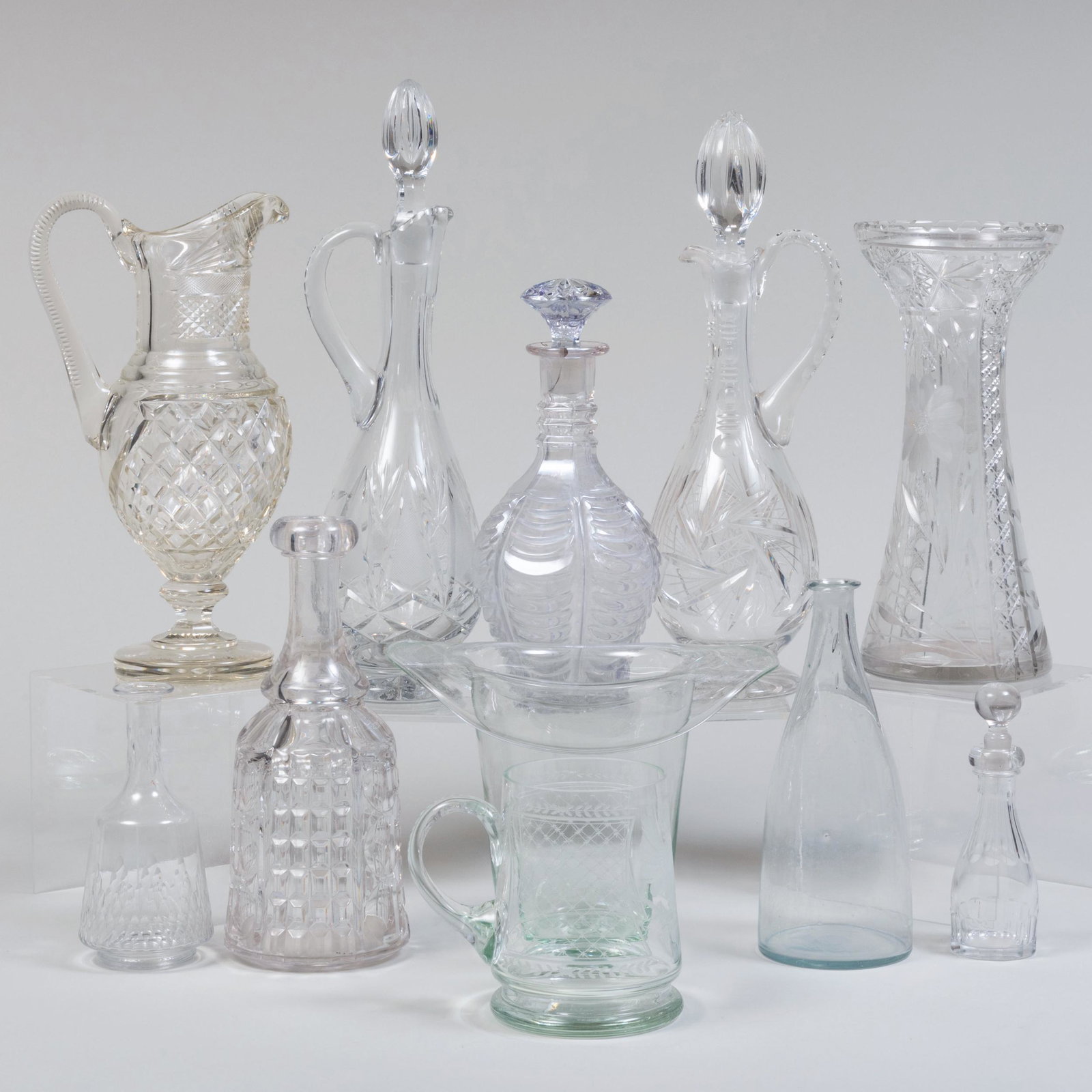 Large Group of Cut Glass Molded Table Wares (1 of 20)