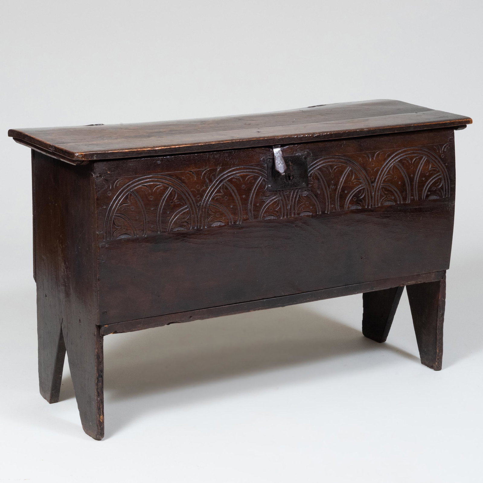 William and Mary Carved Oak Blanket Chest: William and Mary Carved Oak Blanket Chest 24 1/2 x 39 x 15 3/4 in.