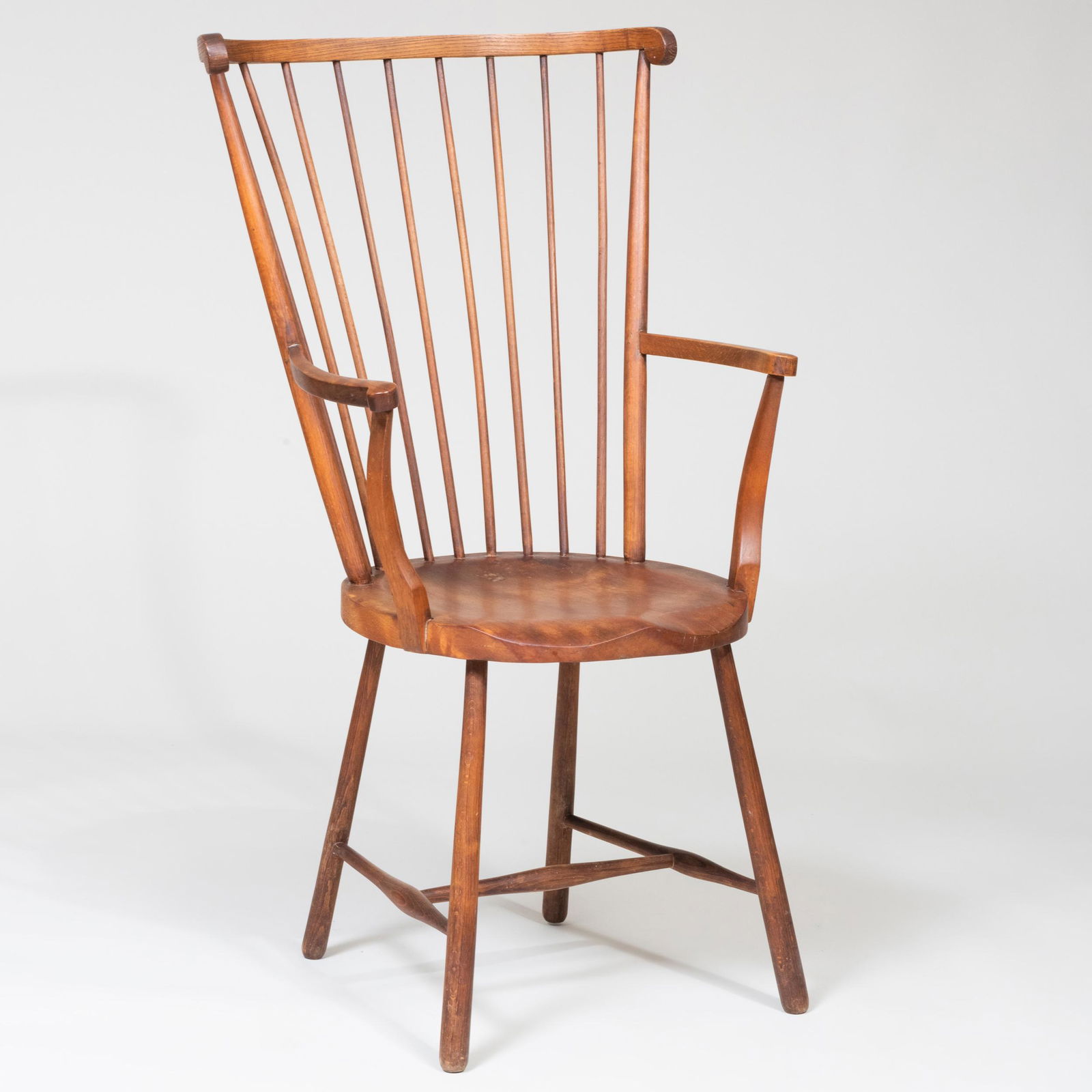 Scandinavian Oak and Various Woods Windsor Chair, of Recent Manufacture: Scandinavian Oak and Various Woods Windsor Chair, of Recent Manufacture 41 x 22 3/4 x 23 1/4 in., height of seat 18 1/4 in.