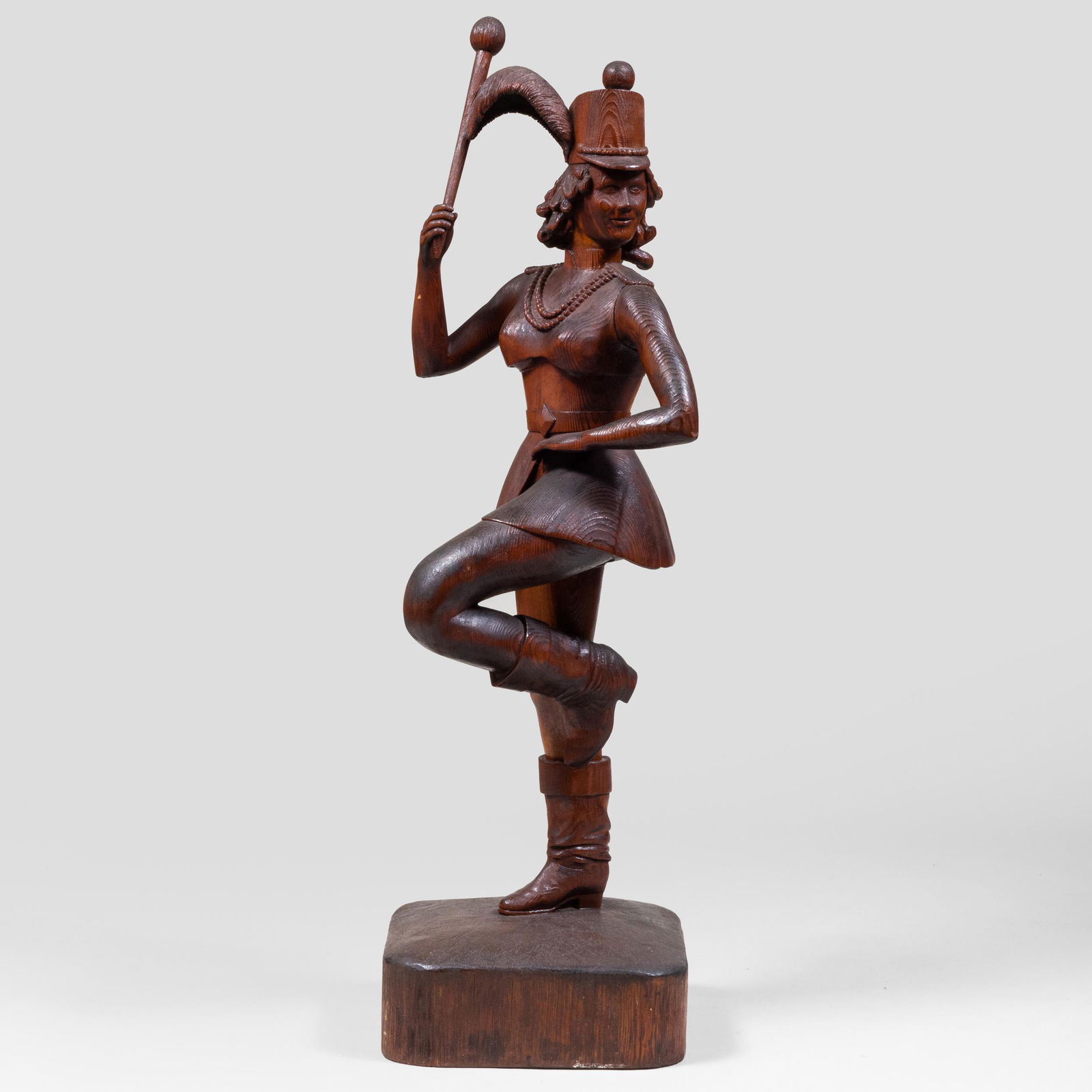 Folk Art Carved Oak Figure of a Drum Majorette (1 of 8)