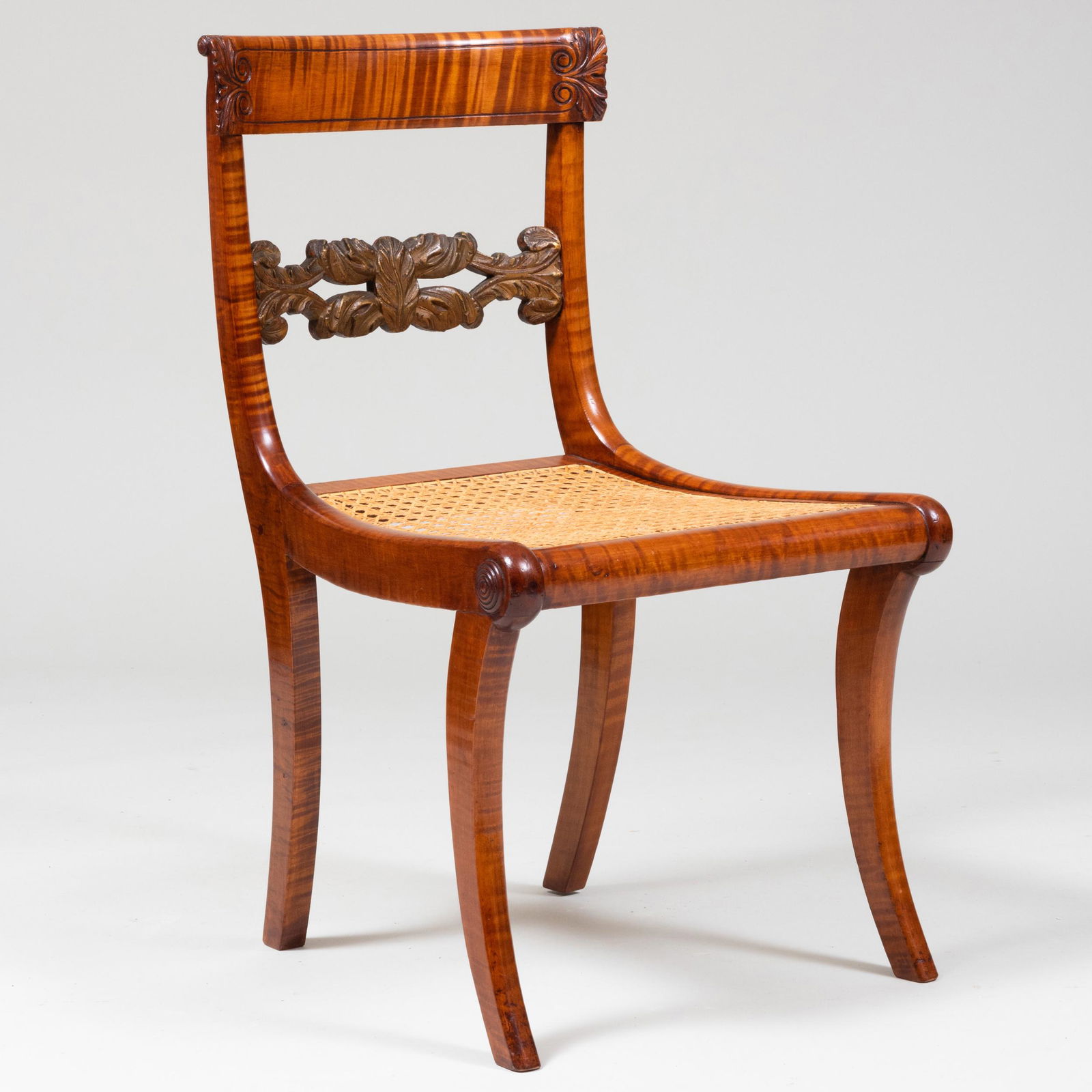 American Tiger Maple Cane Seat Side Chair (1 of 8)