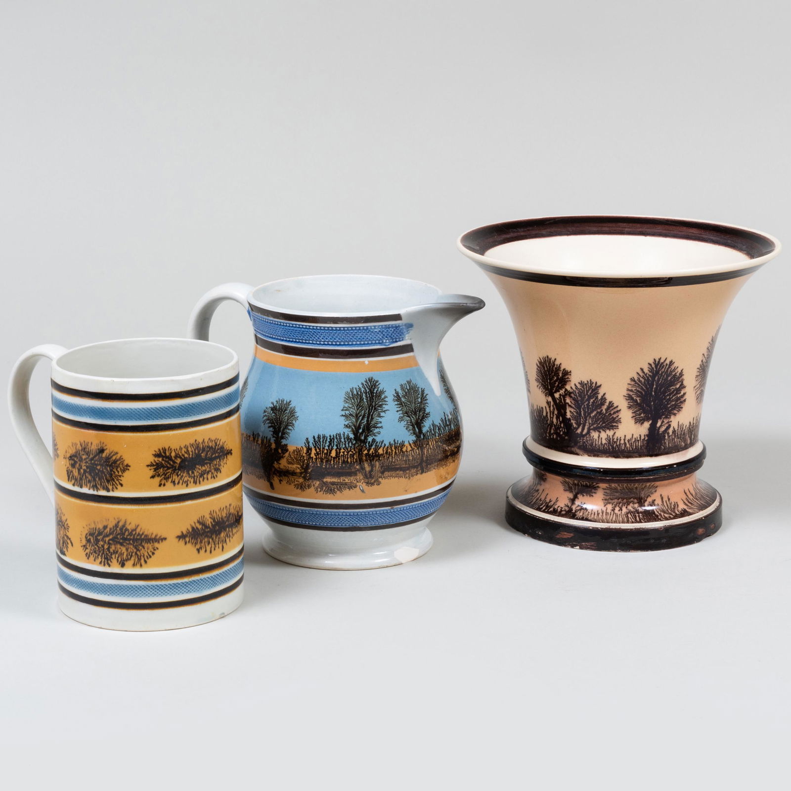 Group of Mocha Decorated Pearlware (1 of 18)