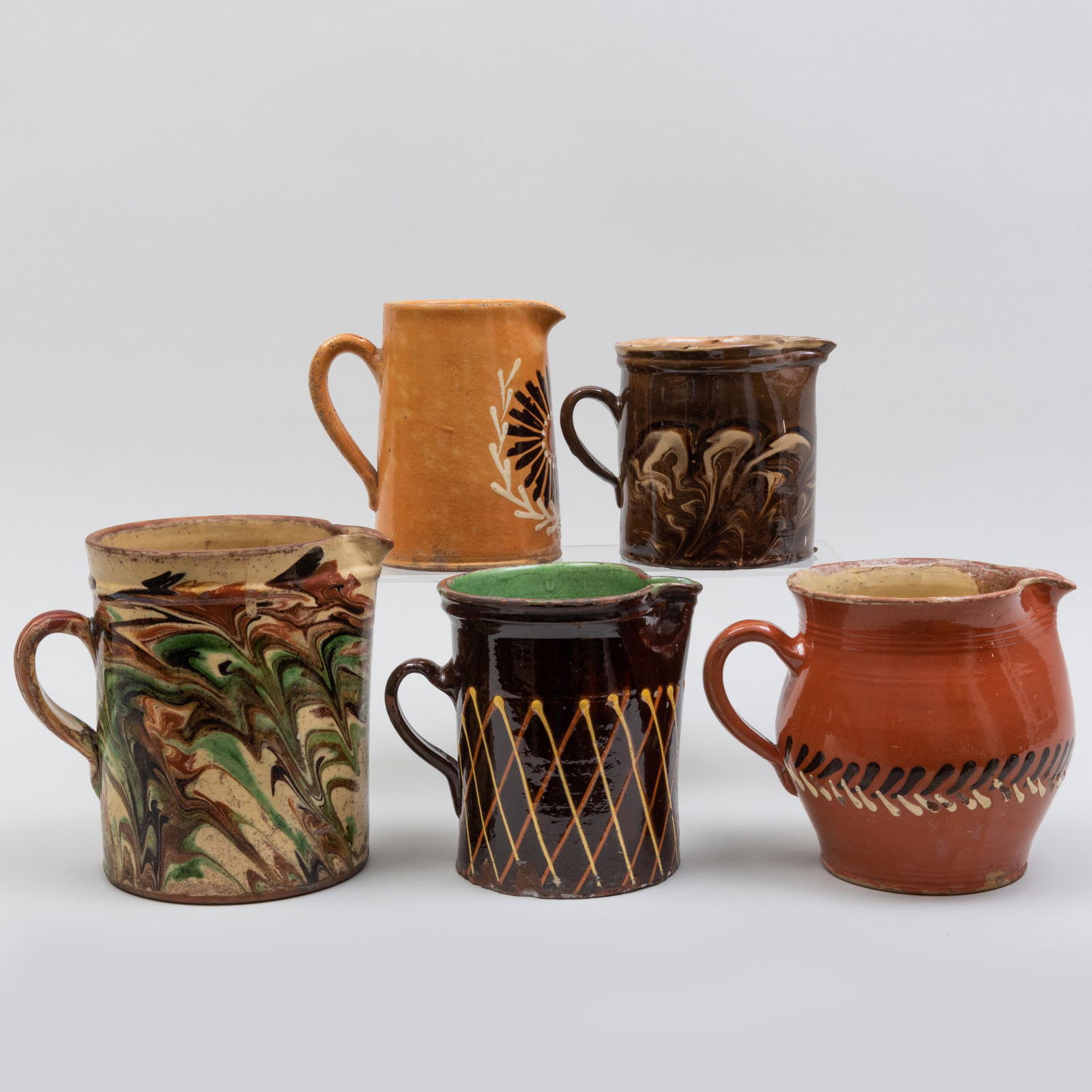 Group of Five Slip Decorated Pitchers (1 of 19)