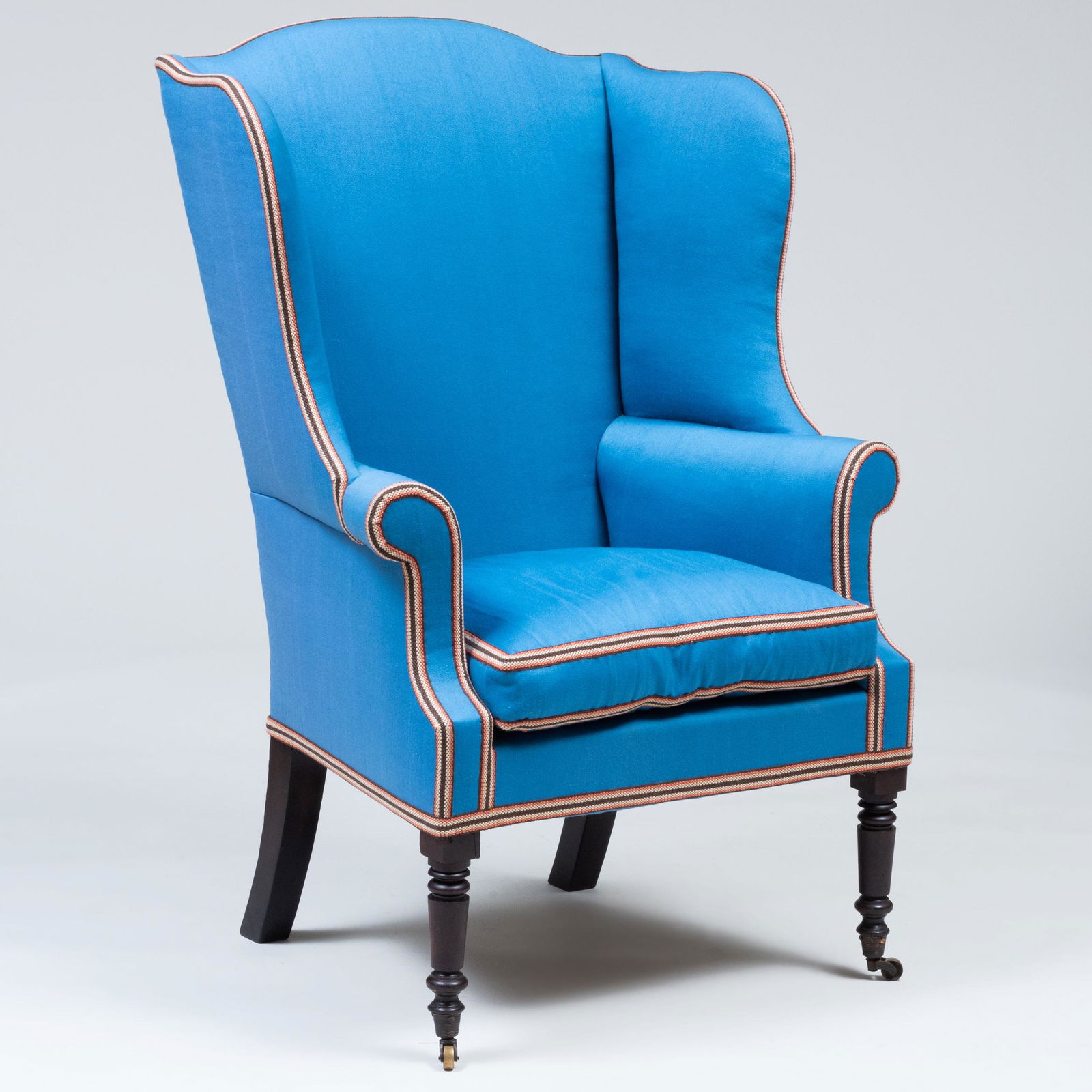 Federal Mahogany and Upholstered Wing Chair (1 of 9)
