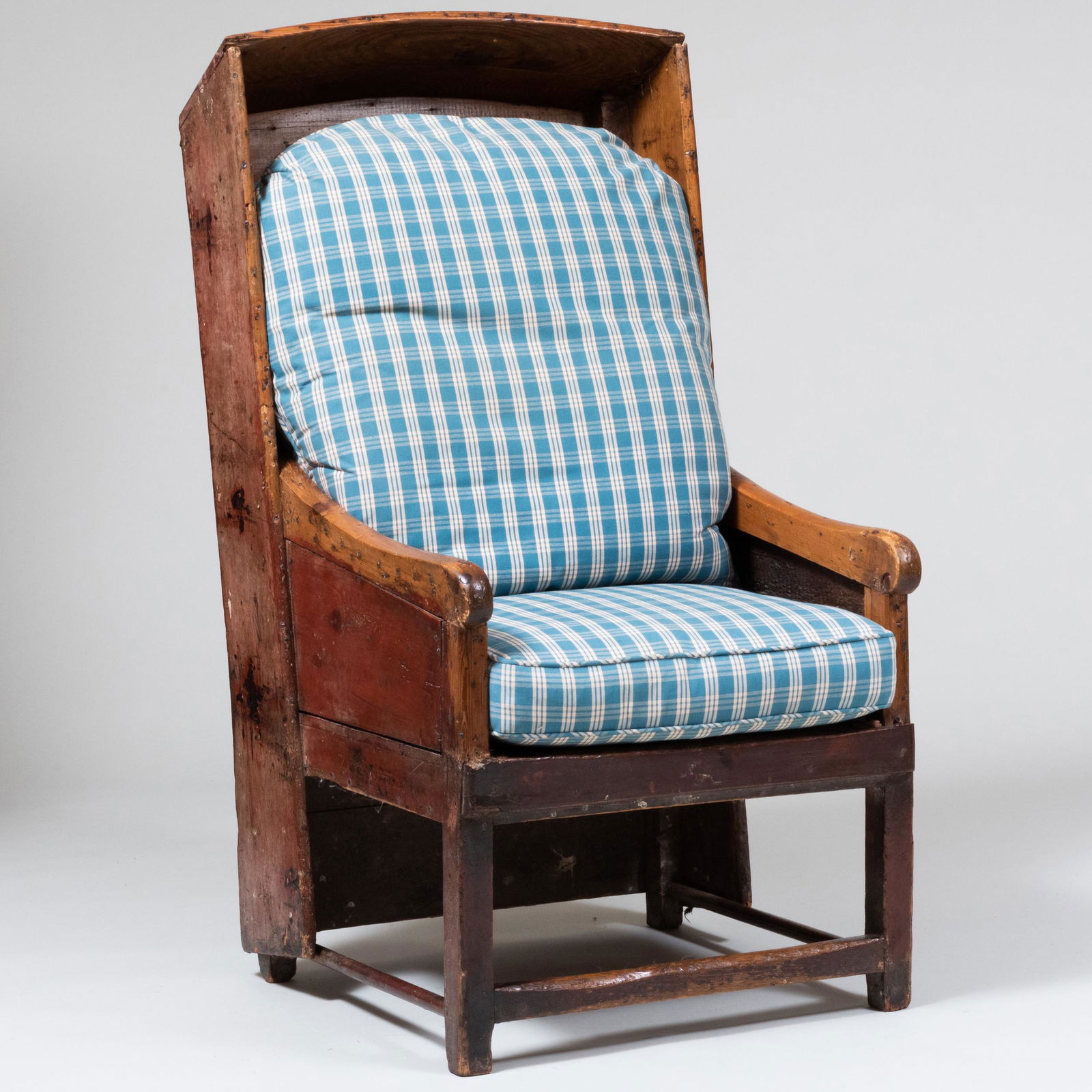 Rustic Painted Pine Wing Chair (1 of 8)