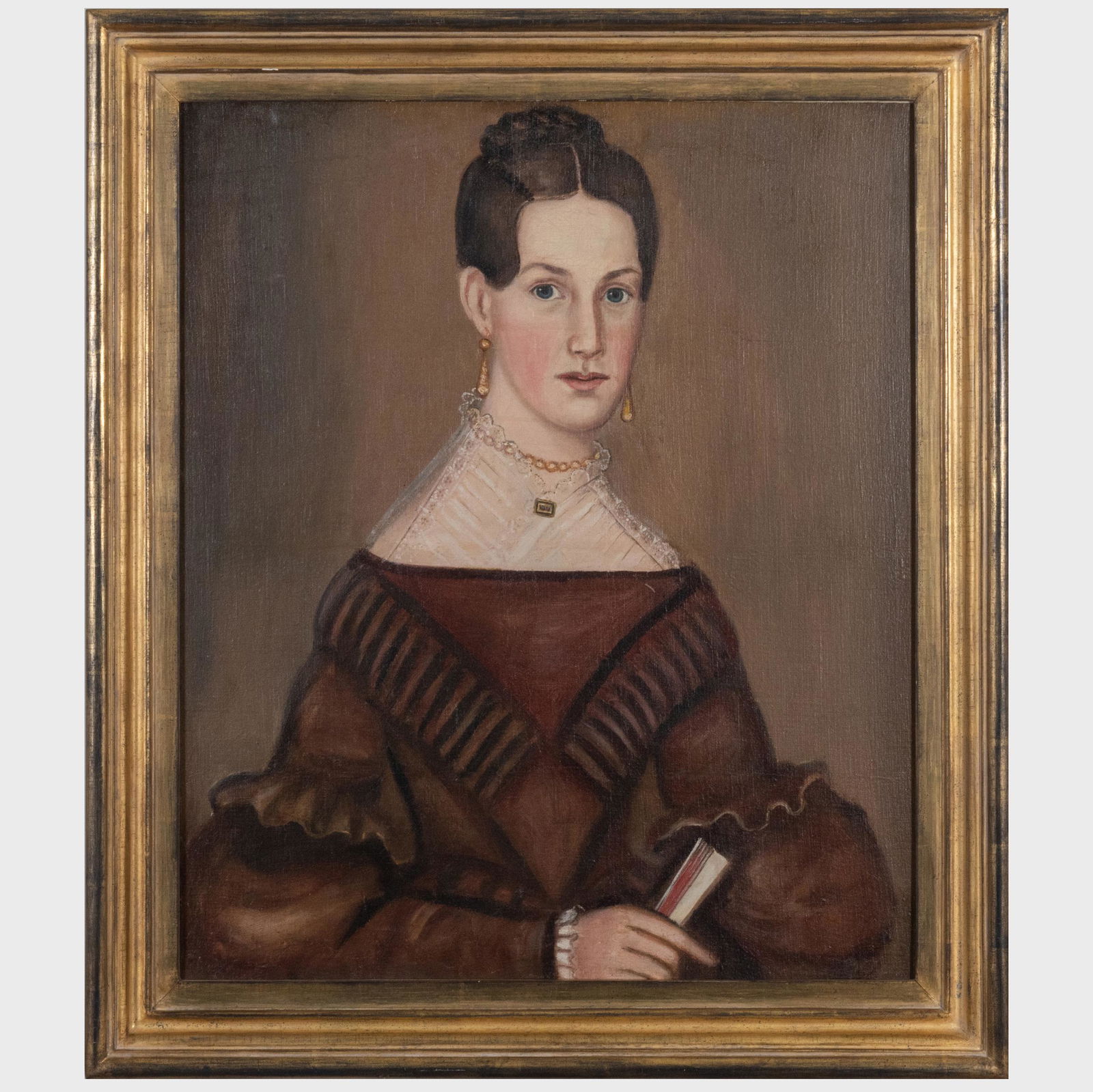 American School: Portrait of a Young Woman in a Brown Dress (1 of 5)