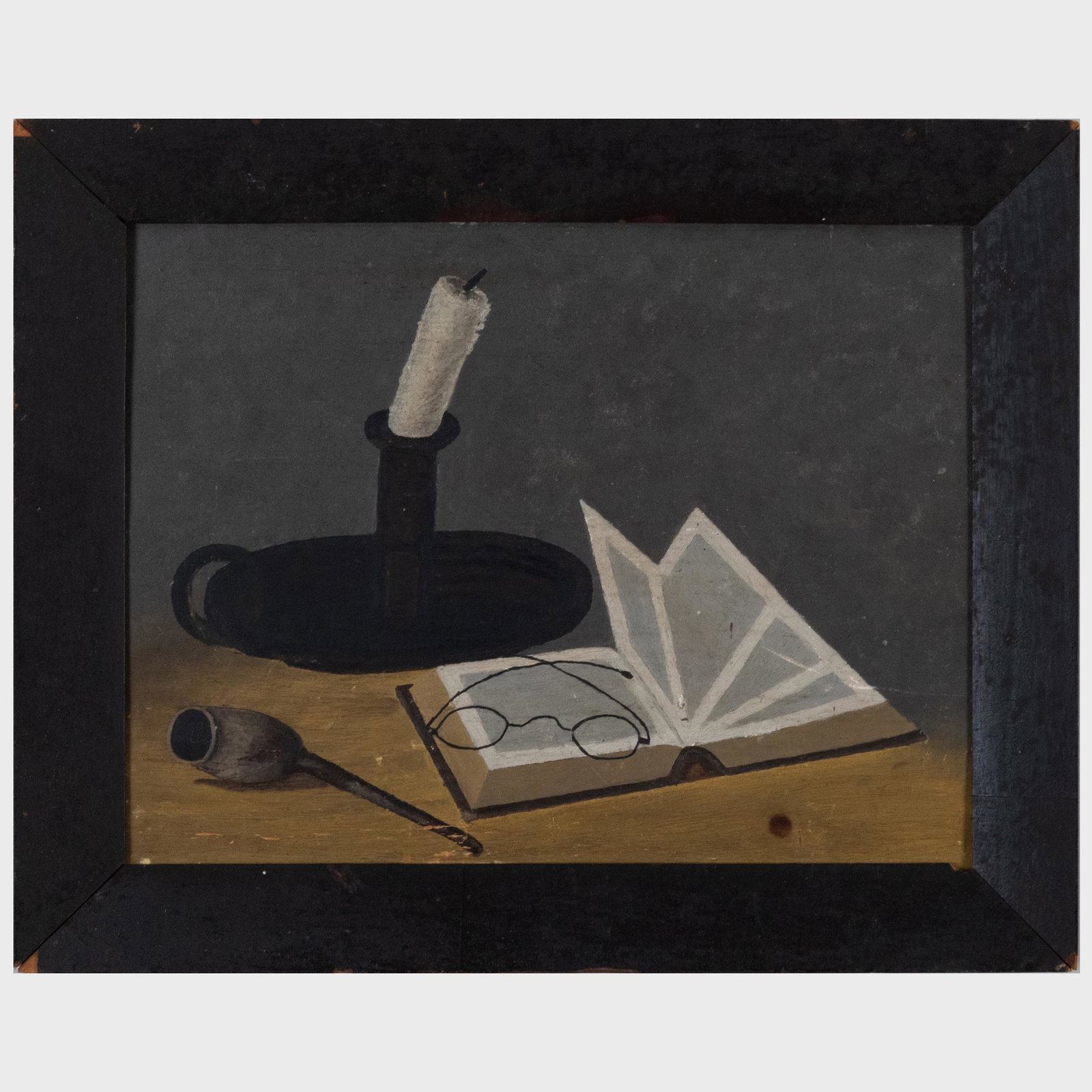 American School: Desk Still Life: American School: Desk Still Life Oil on board, unsigned. 9 1/4 x 12 1/4 in., 12 x 15 in. (frame). Property from The Collection of Alan Shayne and Norman Sunshine, Washington Depot, CT