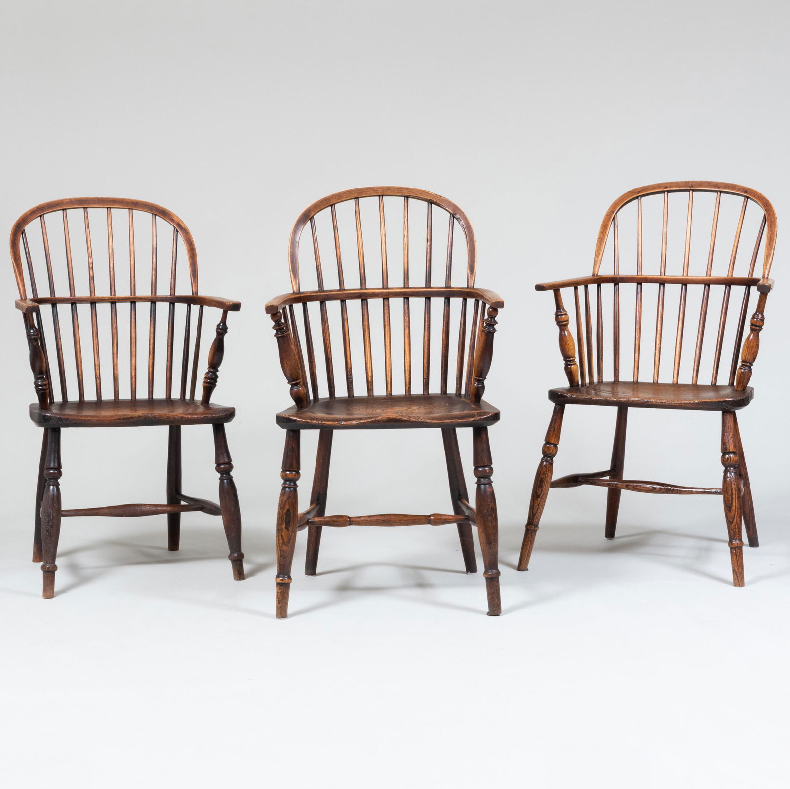Three Similar Elm and Oak Windsor Armchairs (1 of 7)