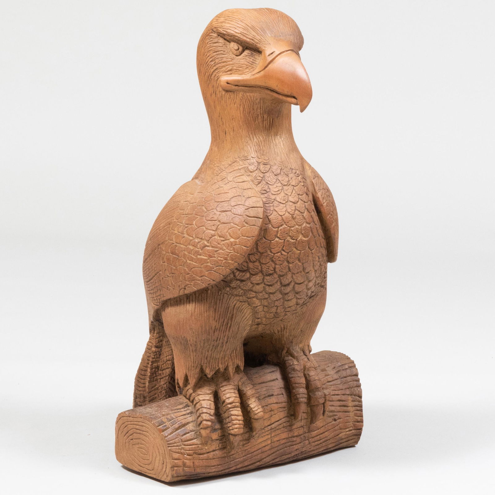 Contemporary Folk Art Wood Carving of a Young Eagle (1 of 8)