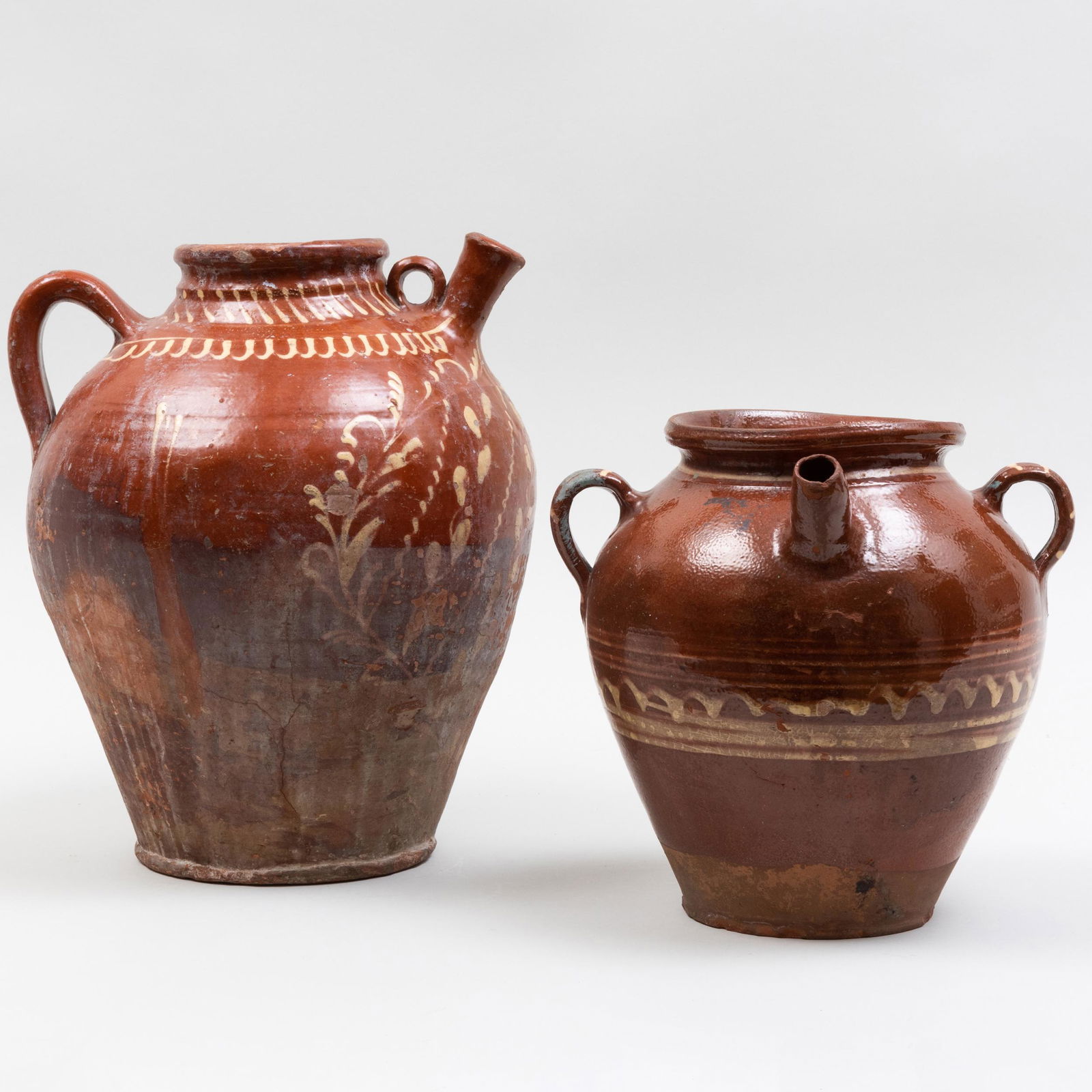 Two Slip Decorated Earthenware Jugs (1 of 7)
