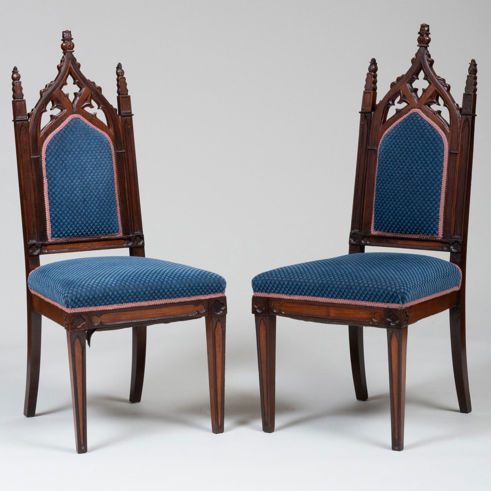 Pair of Gothic Revival Carved Rosewood Side Chairs (1 of 7)