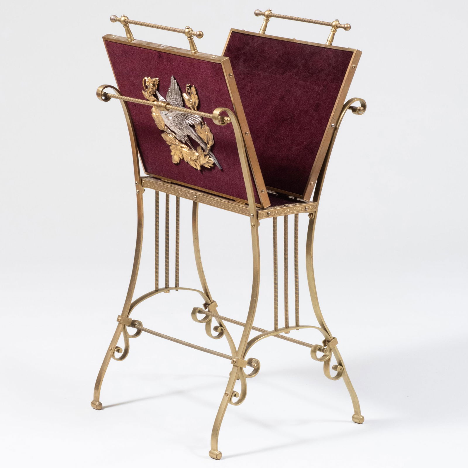 Aesthetic Movement Brass and Silver Plate Velvet Lined Folio Stand, Possibly Charles Parker (1 of 7)