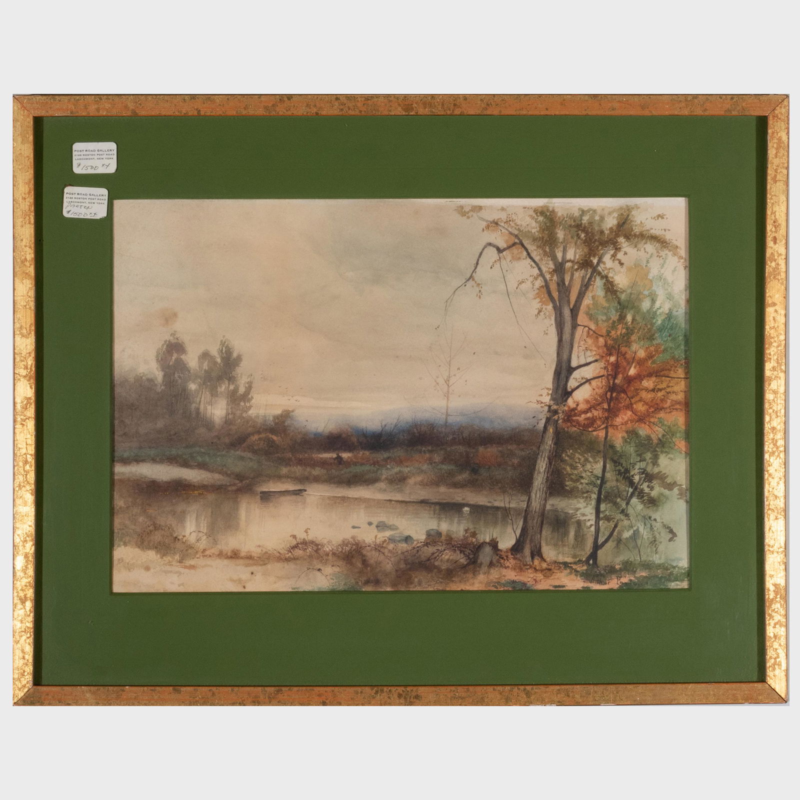 Arthur Parton (1842-1914): Pond Landscape: Arthur Parton (1842-1914): Pond Landscape Watercolor on paper, signed 'Arthur Parton' lower right. 15 x 18 in. (sheet), 17 1/2 x 22 in. (frame).