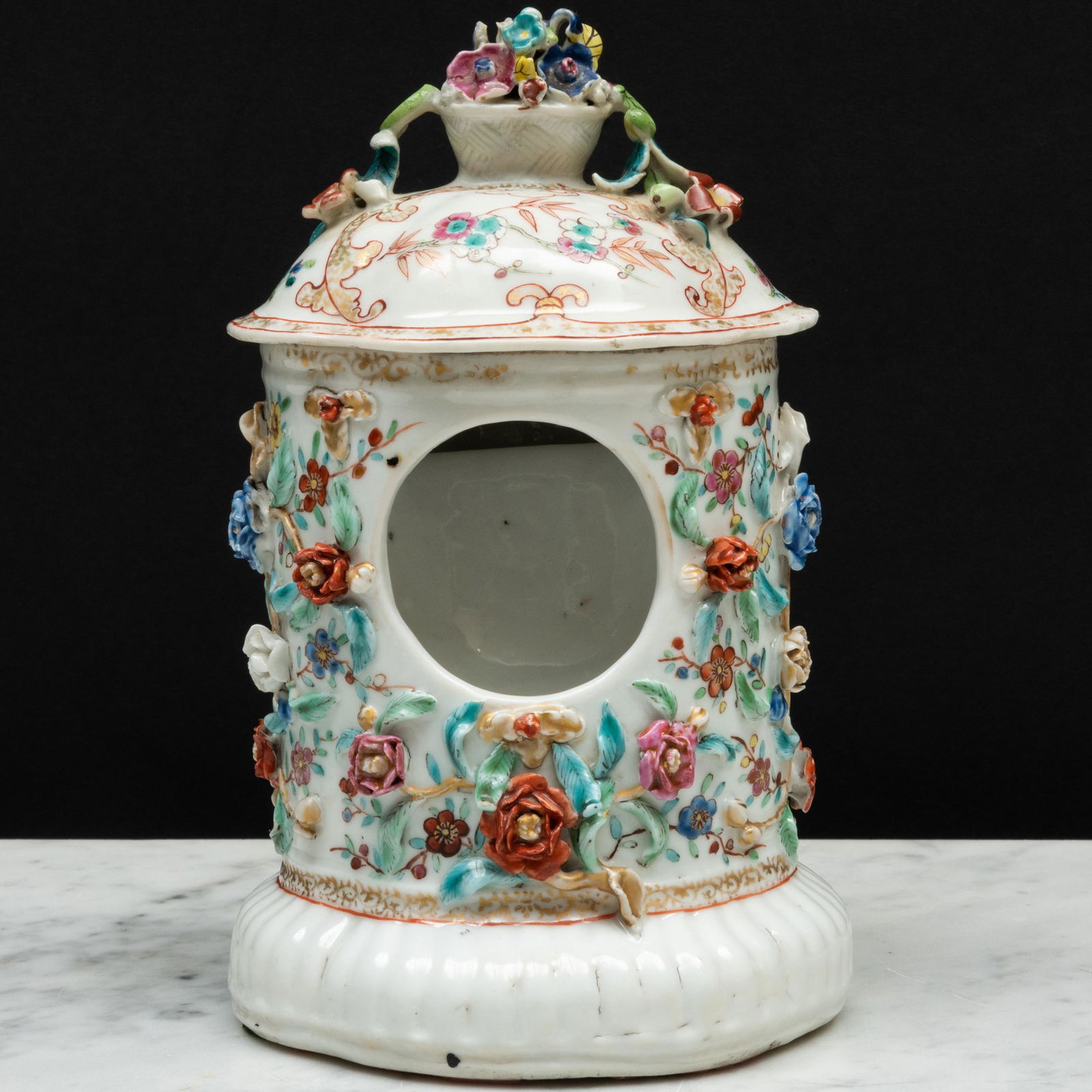 Chinese Export Famille Rose Porcelain Watch Holder and Cover (1 of 8)
