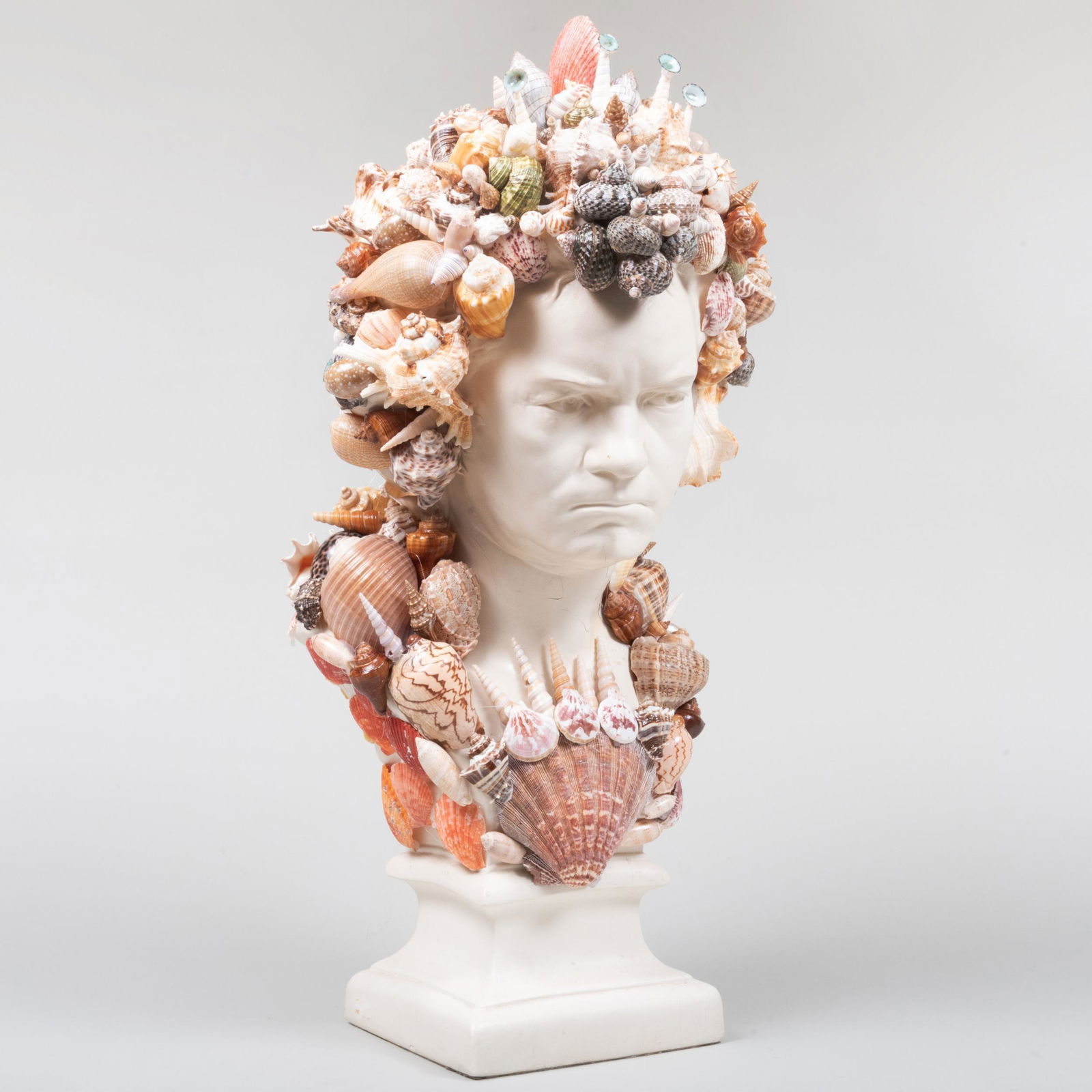 Contemporary Composite Bust Encrusted with Shells (1 of 9)