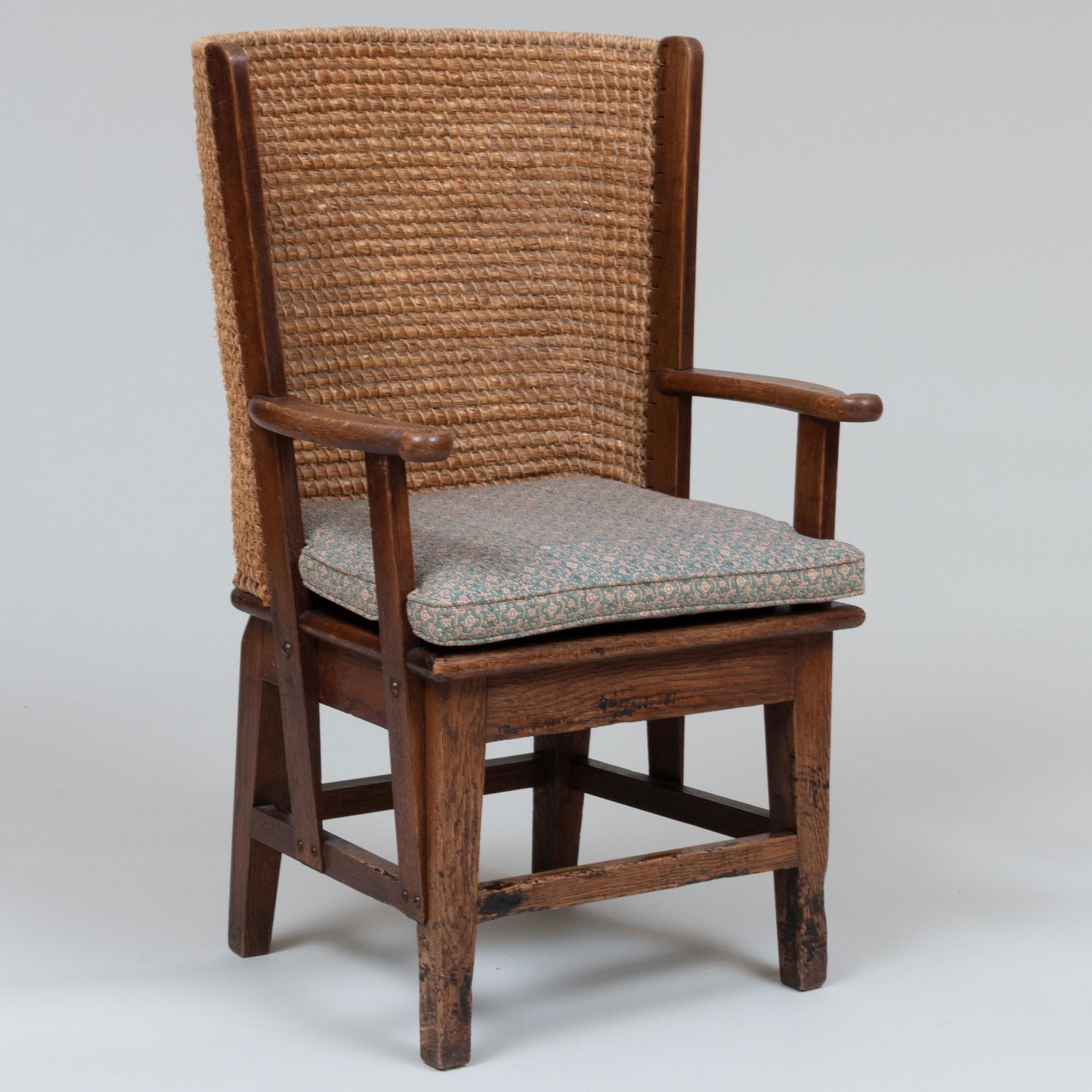 Scottish Oak and Rush Tall-Back Child's Armchair, Orkney (1 of 11)
