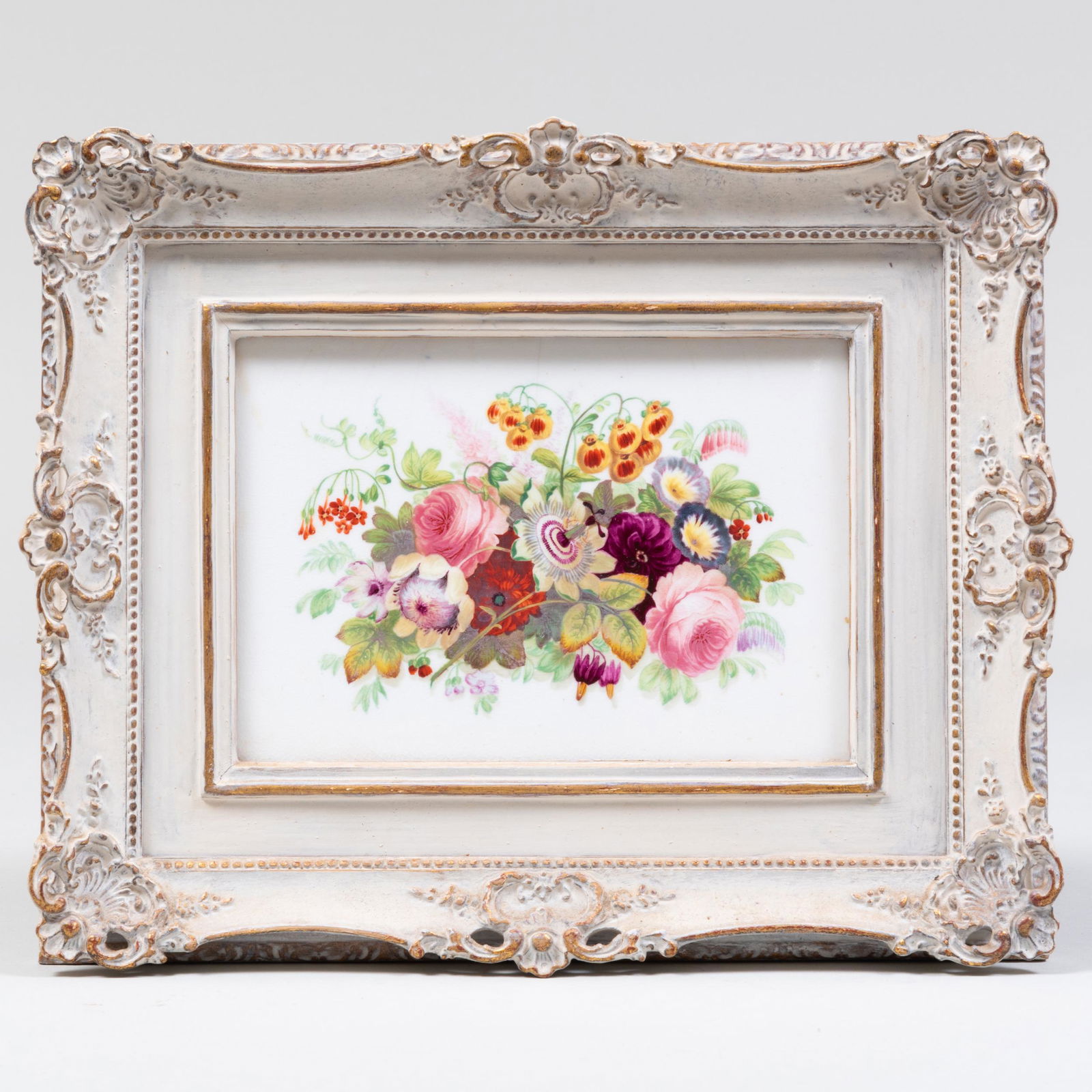 Pair of Derby Porcelain Rectangular Plaques with Bouquets (1 of 8)