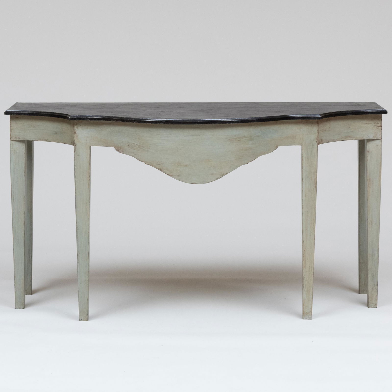Provincial Style Painted Serpentine Fronted Console Table (1 of 8)